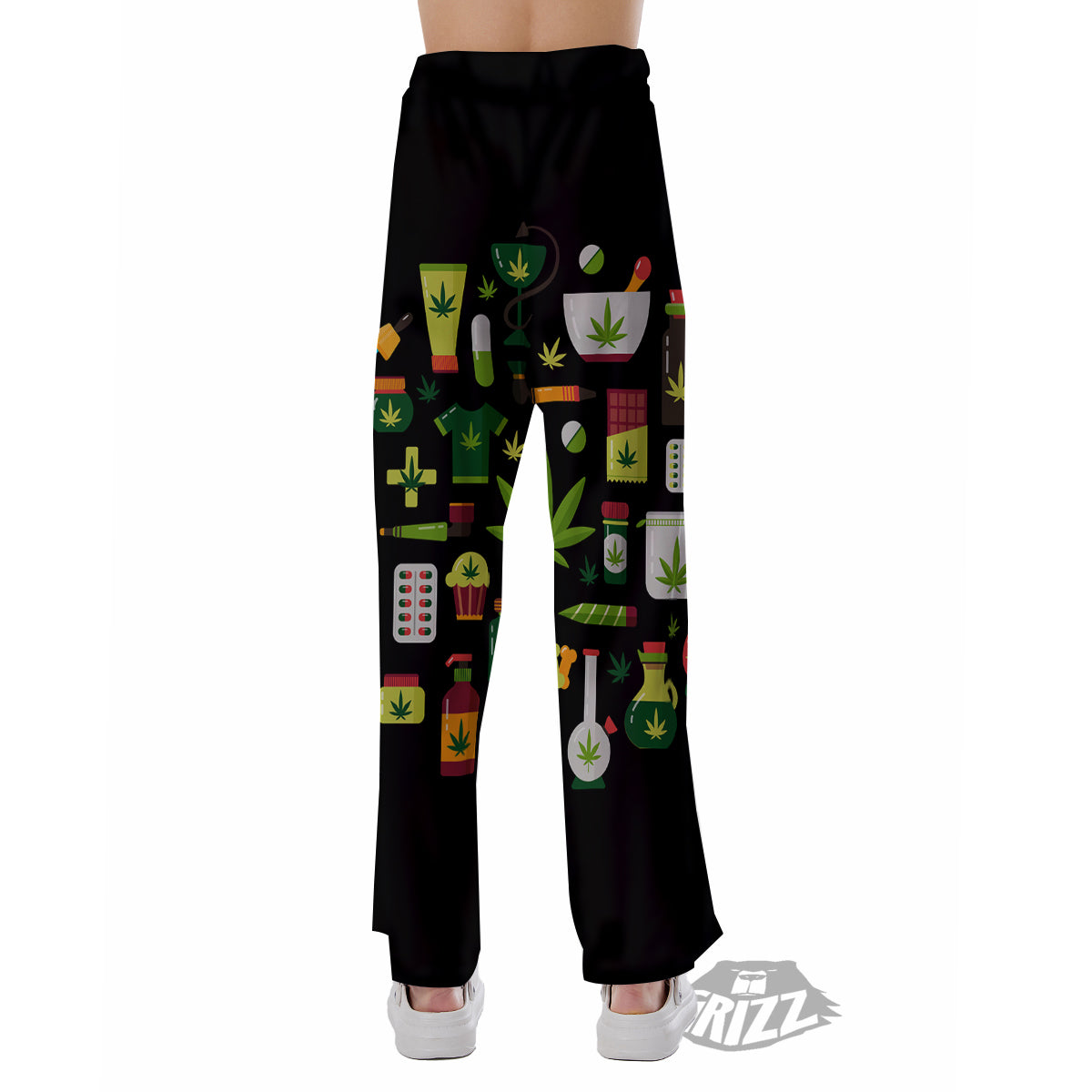 Marijuana And Cannabis Print Pajama Pants-grizzshop