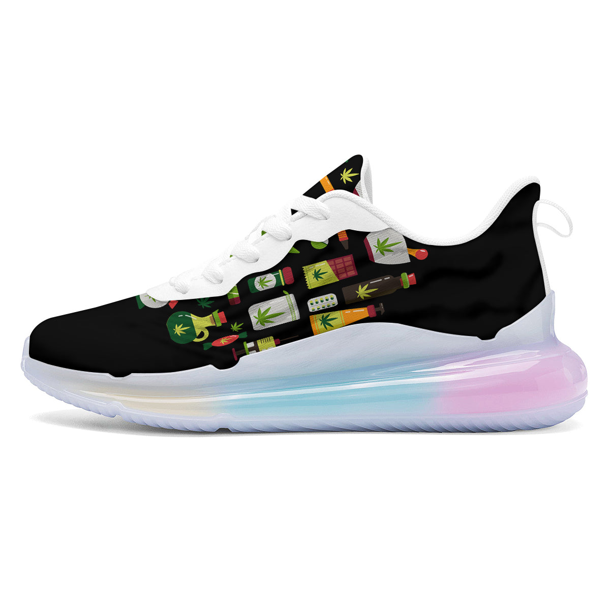Marijuana And Cannabis Print Running Sneakers-grizzshop