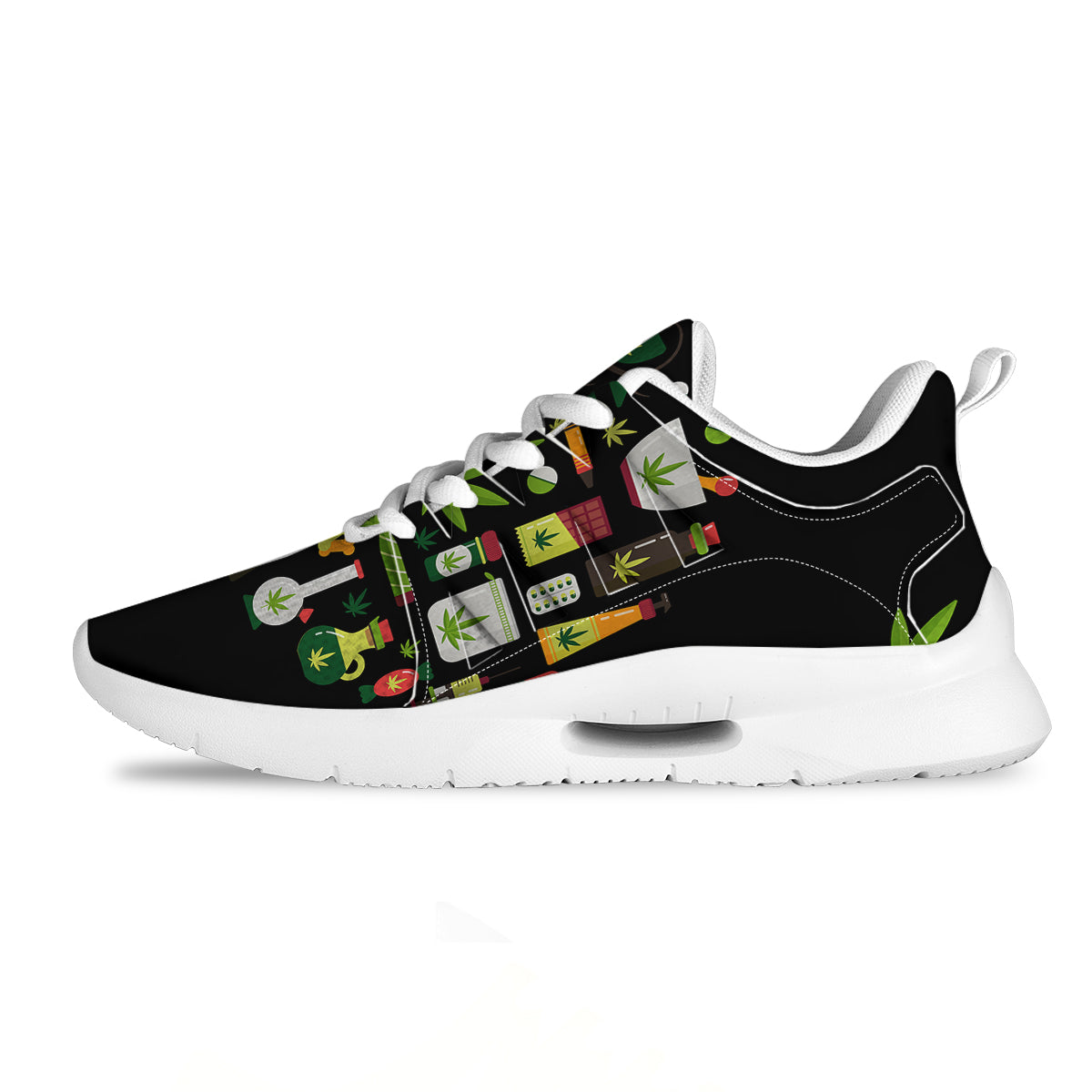 Marijuana And Cannabis Print Tennis Shoes-grizzshop