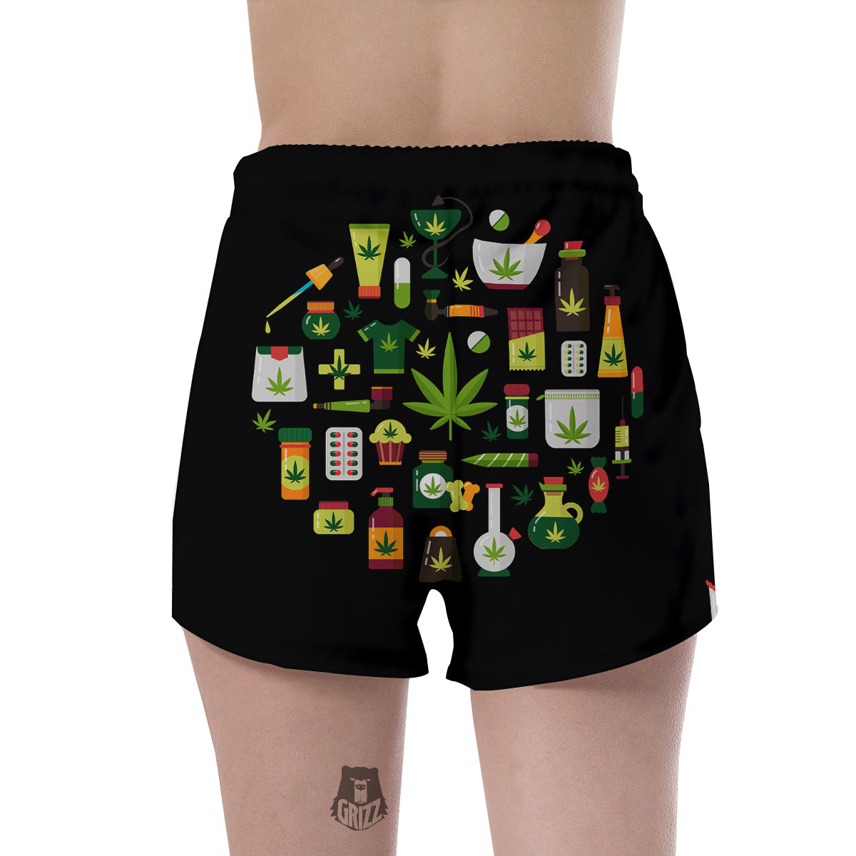 Marijuana And Cannabis Print Women's Shorts-grizzshop