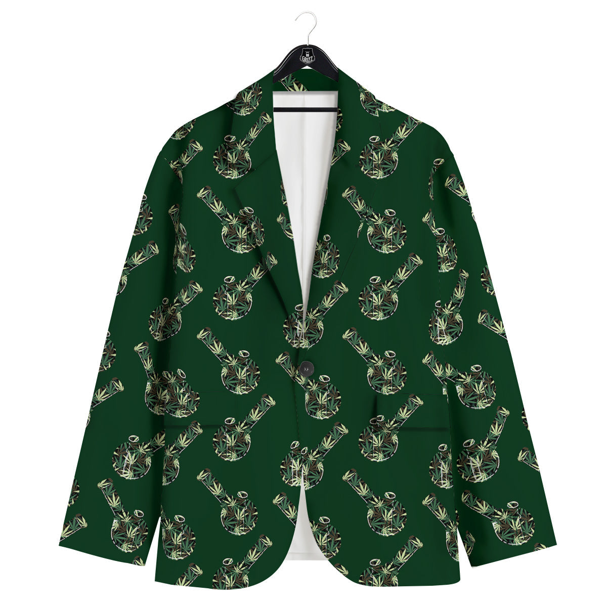 Marijuana Cannabis And Green Camo Print Pattern Men's Sport Coat-grizzshop