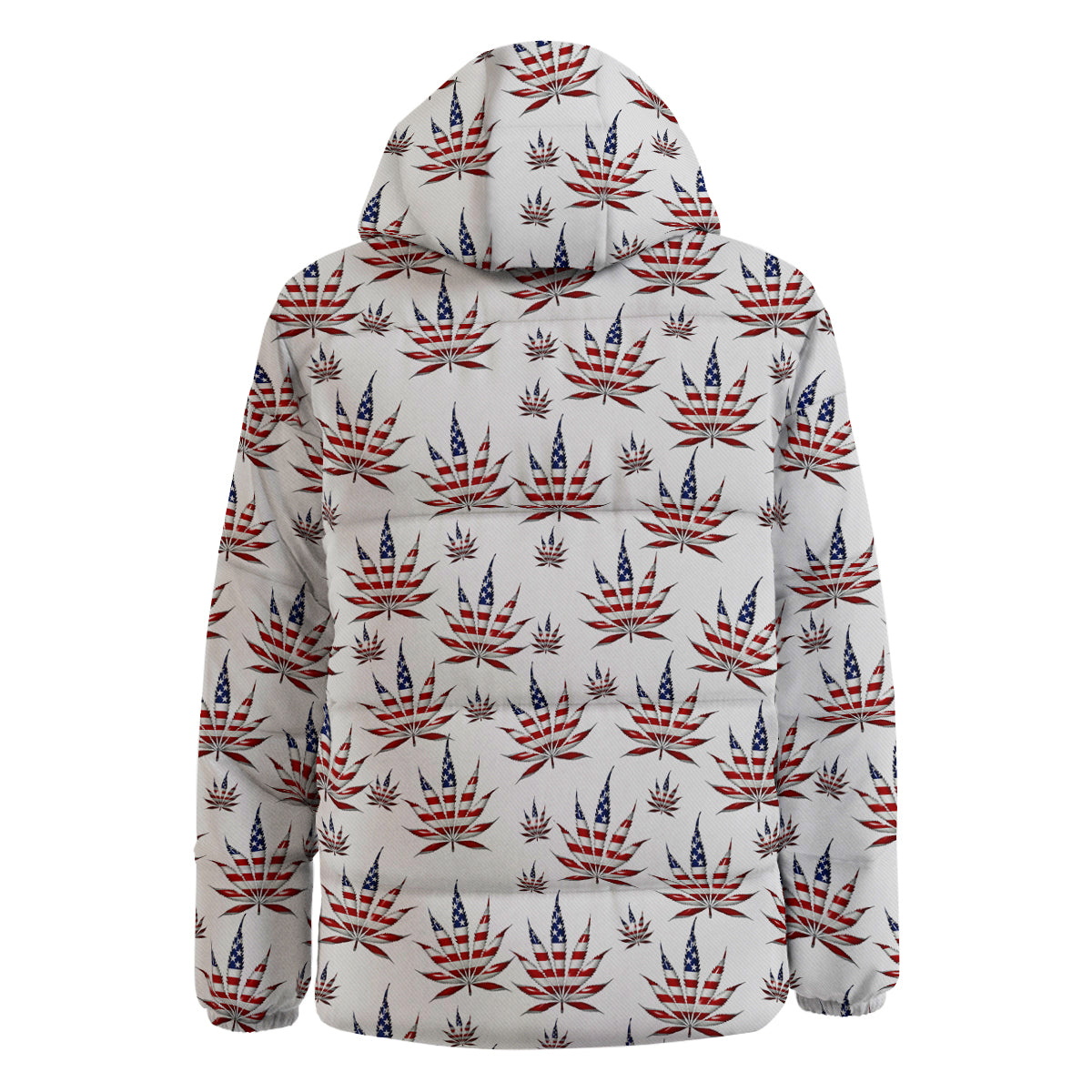 Marijuana Leaf American Print Pattern Down Jacket-grizzshop