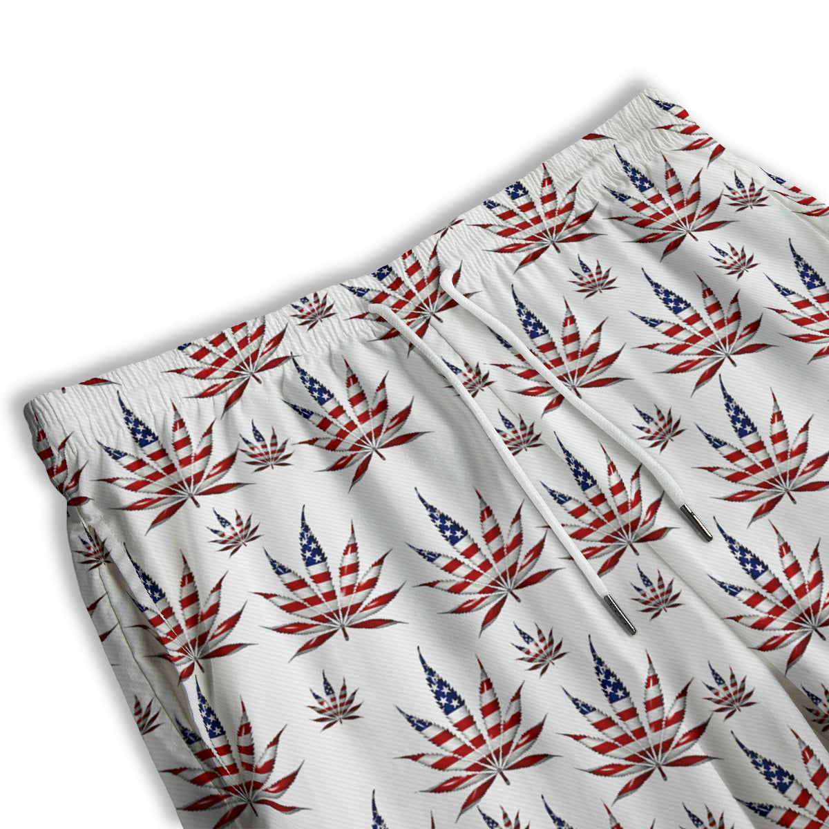 Marijuana Leaf American Print Pattern Men's Athletic Shorts