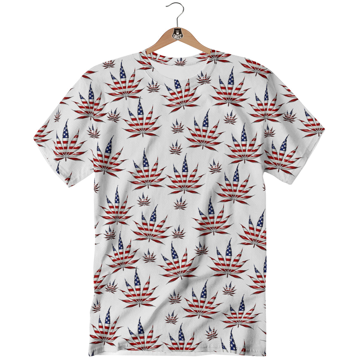 Marijuana Leaf American Print Pattern T-Shirt-grizzshop