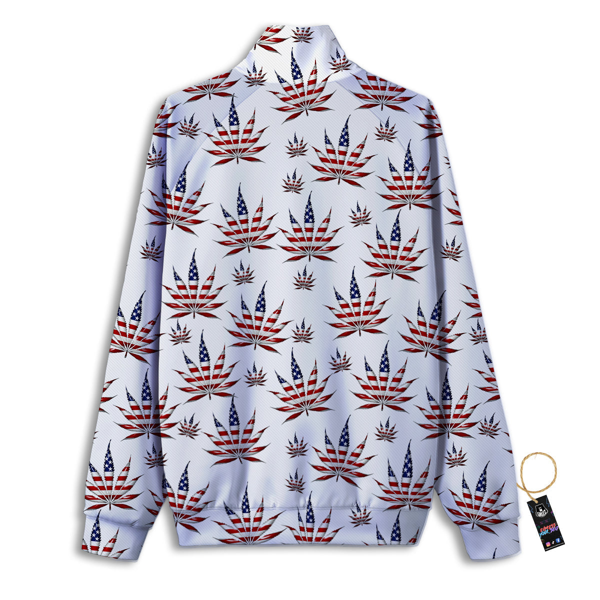 Marijuana Leaf American Print Pattern Track Jacket-grizzshop