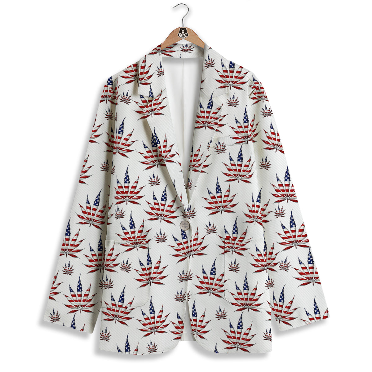 Marijuana Leaf American Print Pattern Women's Blazer-grizzshop