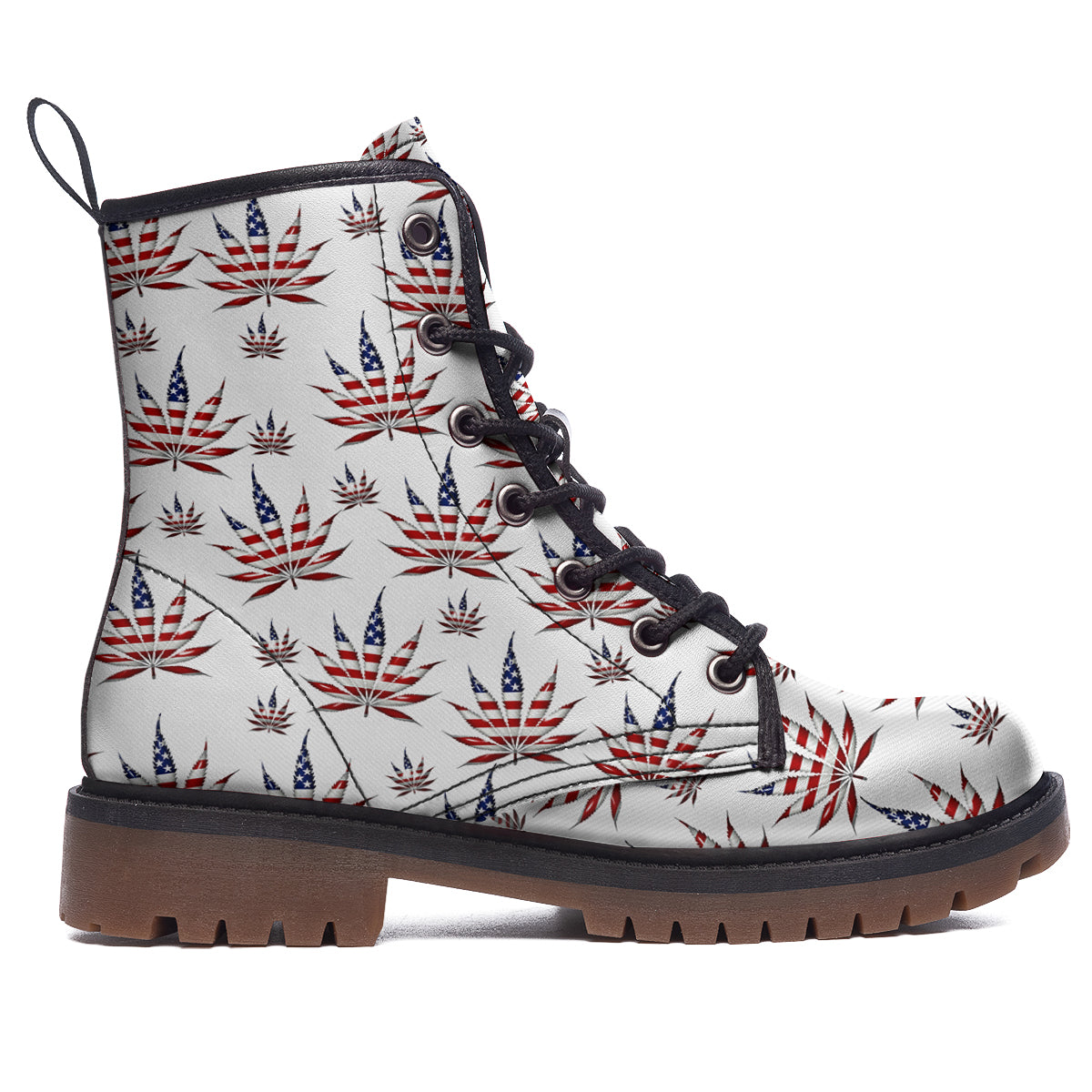 Marijuana Leaf American Print Pattern Work Boots-grizzshop