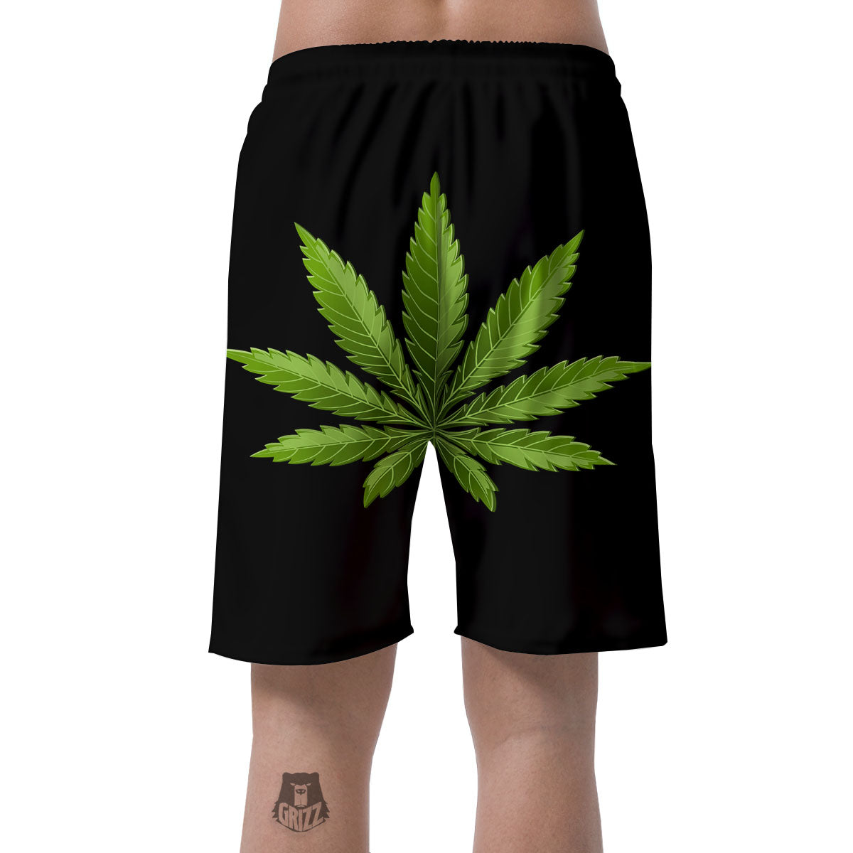 Marijuana Leaf Green Print Men's Shorts-grizzshop