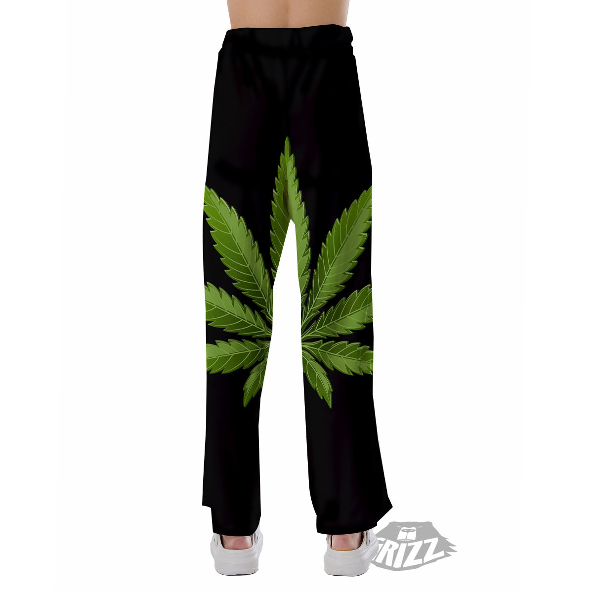 Marijuana Leaf Green Print Pajama Pants-grizzshop