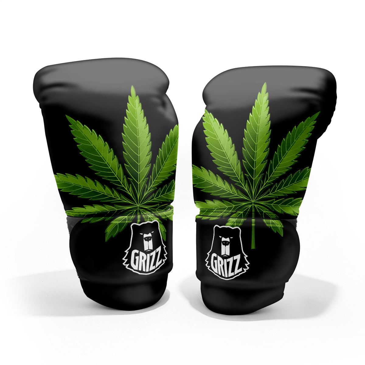Marijuana Leaf Green Print Pro Boxing Glove