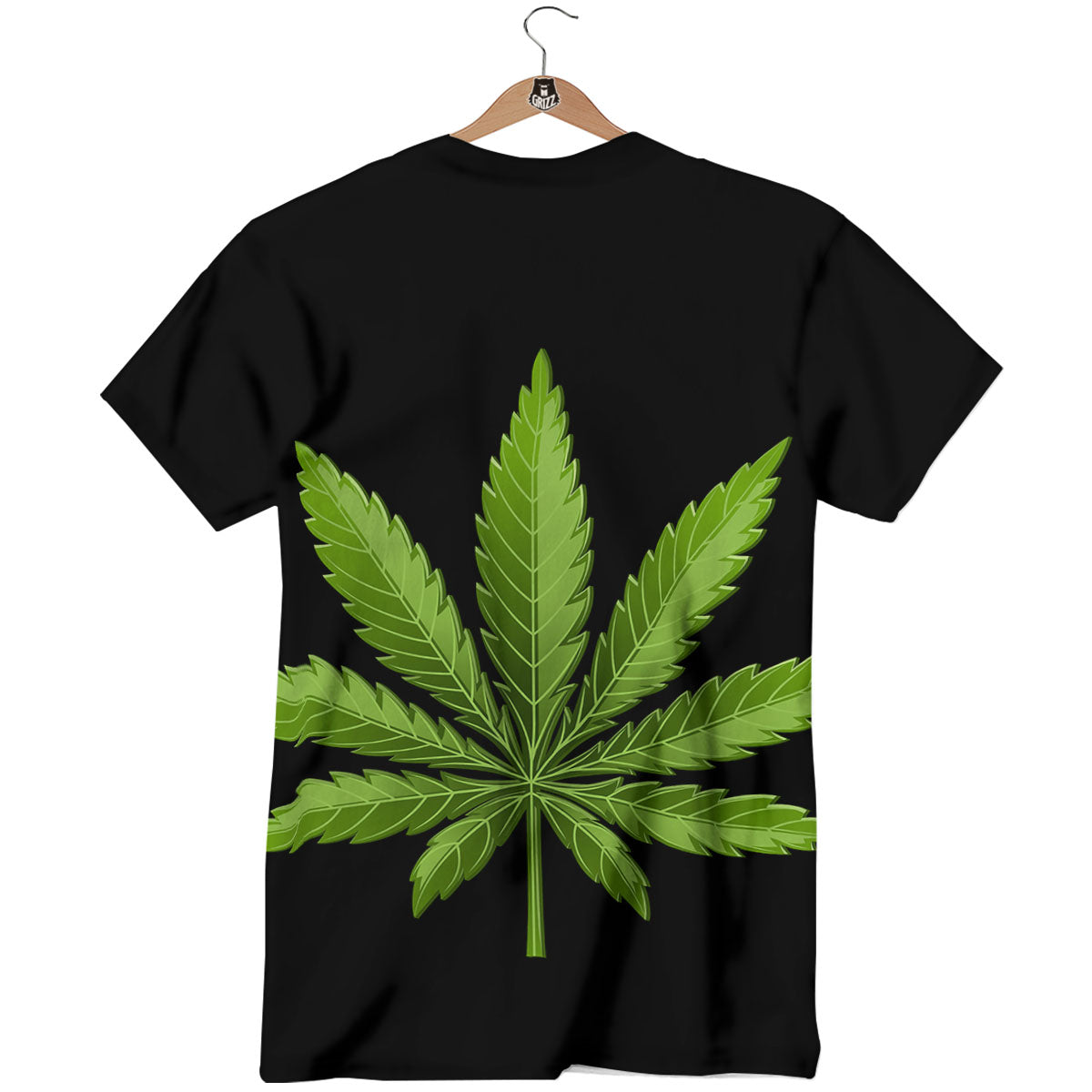 Marijuana Leaf Green Print T-Shirt-grizzshop