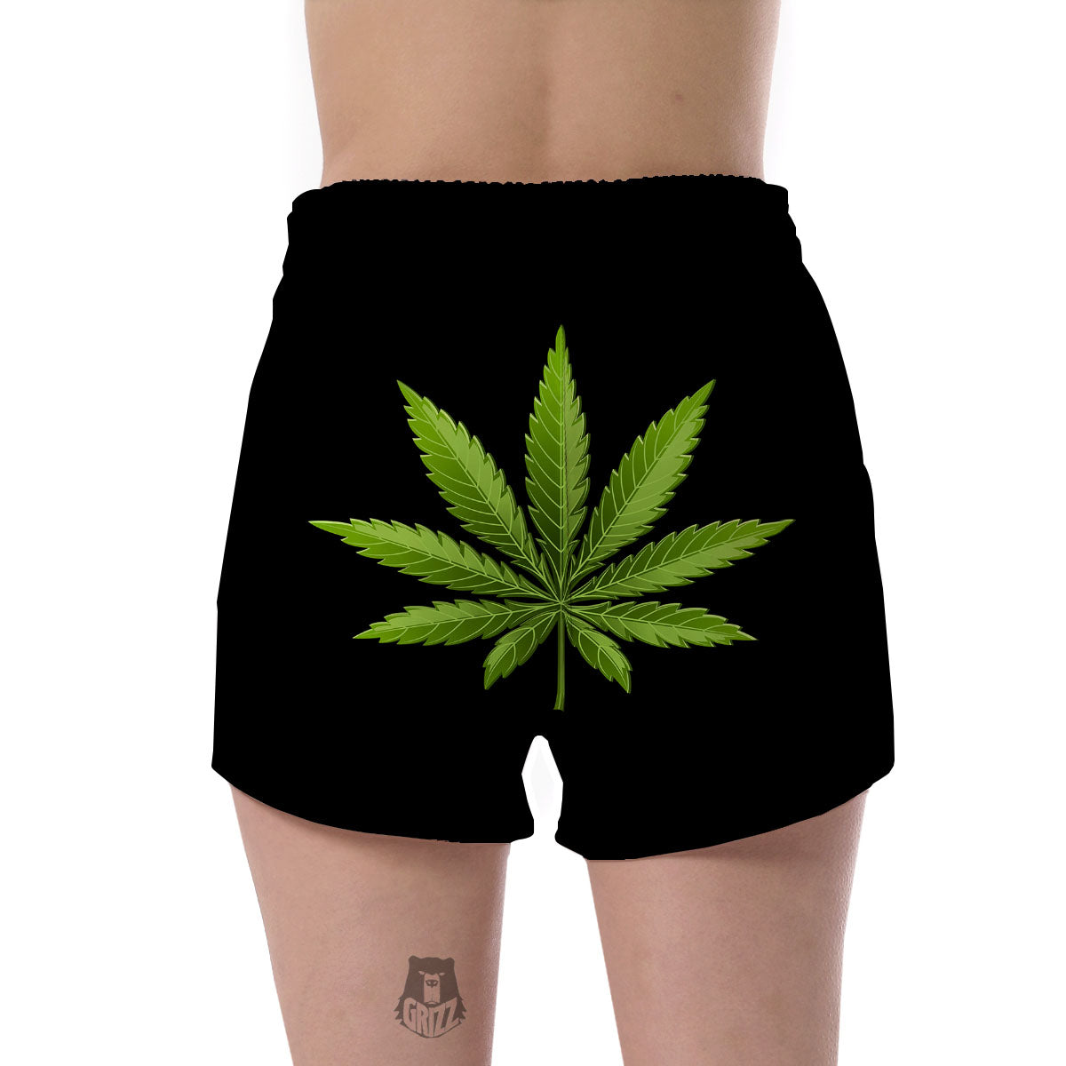 Marijuana Leaf Green Print Women's Shorts-grizzshop