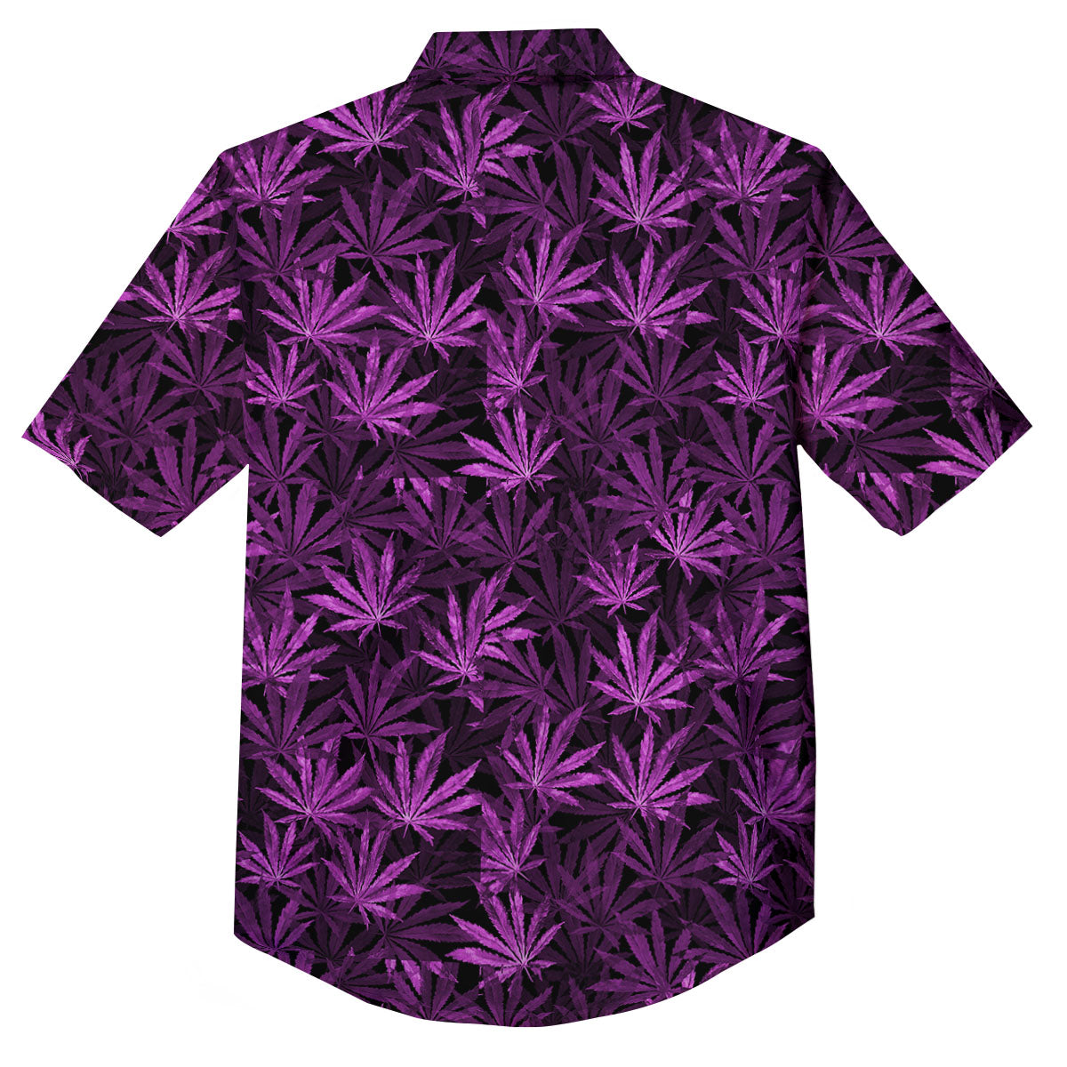 Marijuana Leaf Purple Print Pattern Button Up Shirt-grizzshop