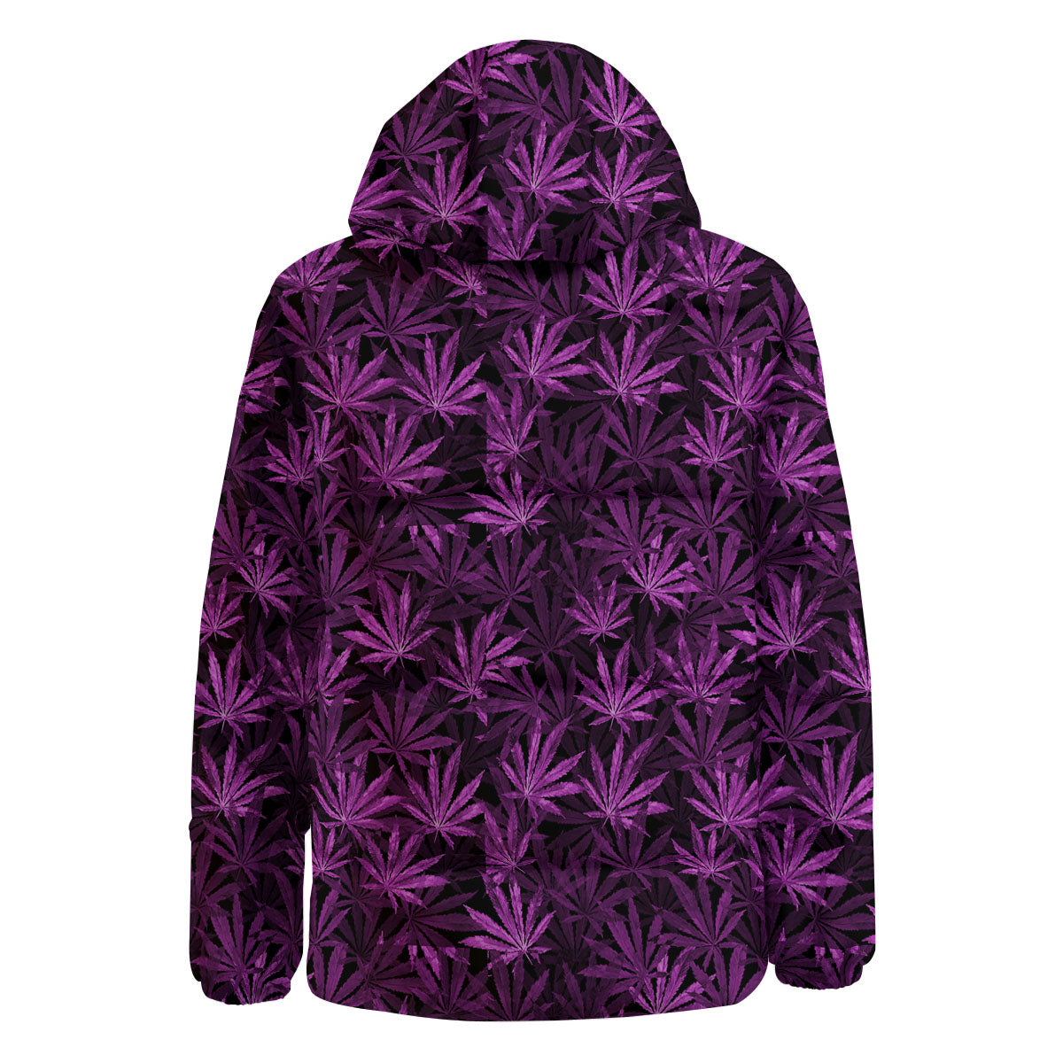 Marijuana Leaf Purple Print Pattern Down Jacket-grizzshop