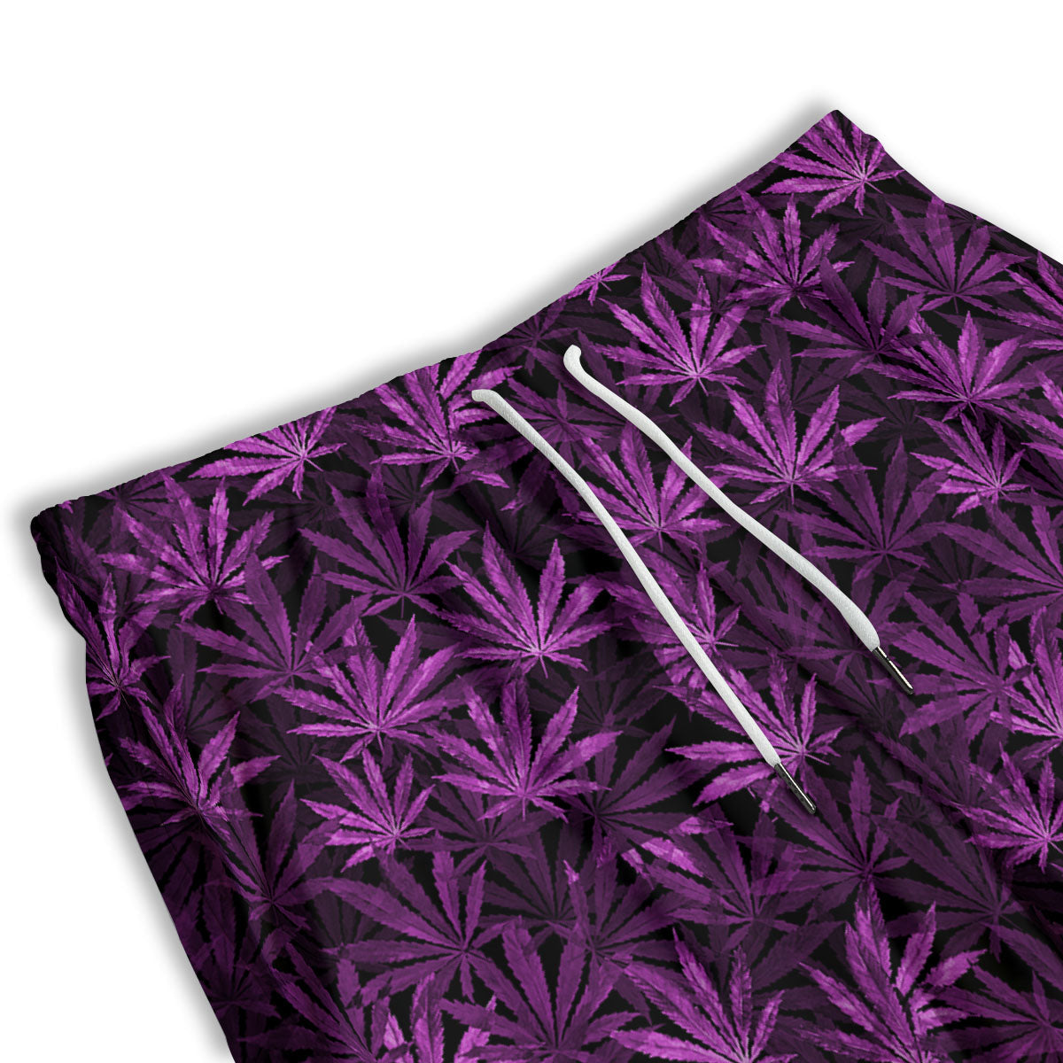 Marijuana Leaf Purple Print Pattern Men's Athletic Shorts