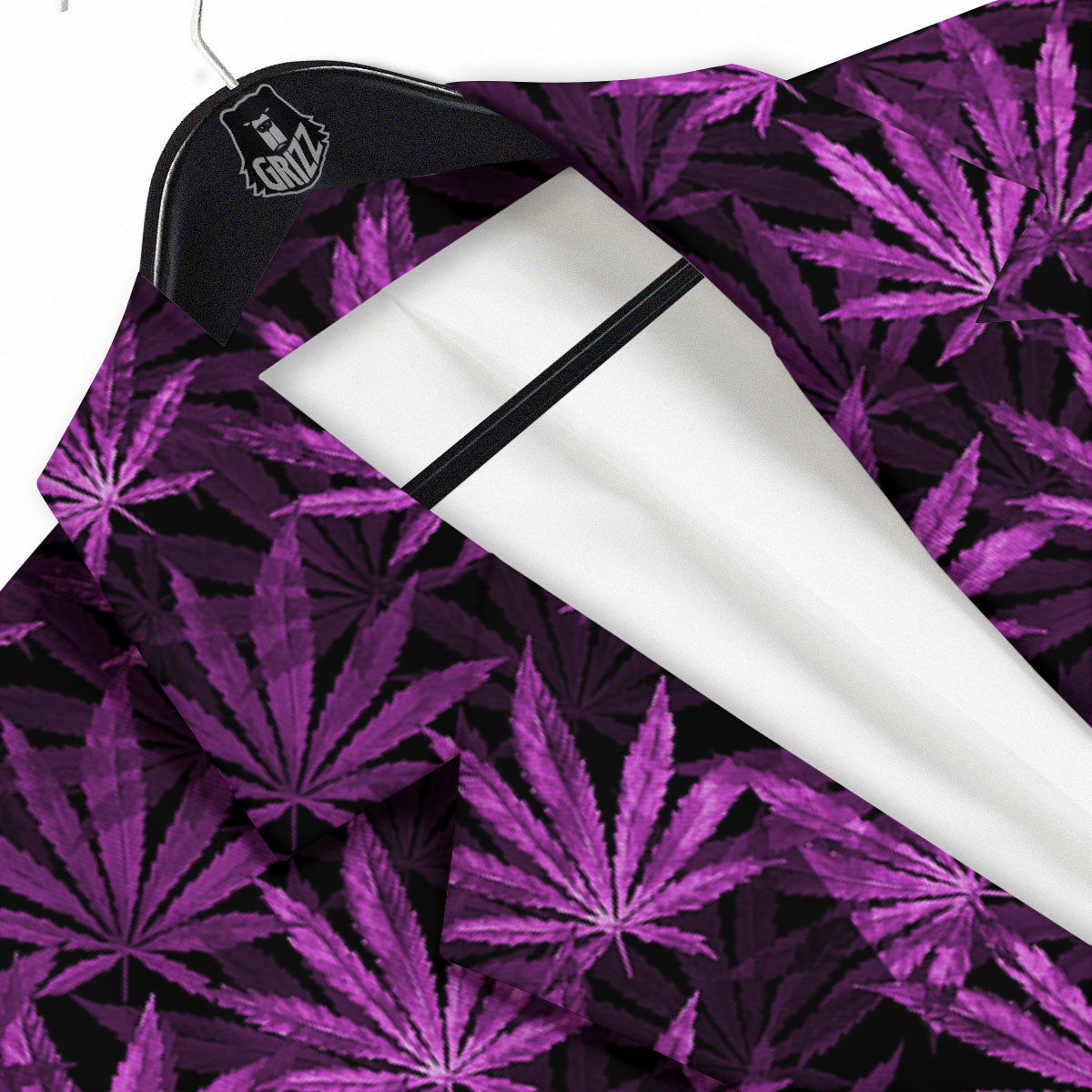 Marijuana Leaf Purple Print Pattern Men's Sport Coat-grizzshop