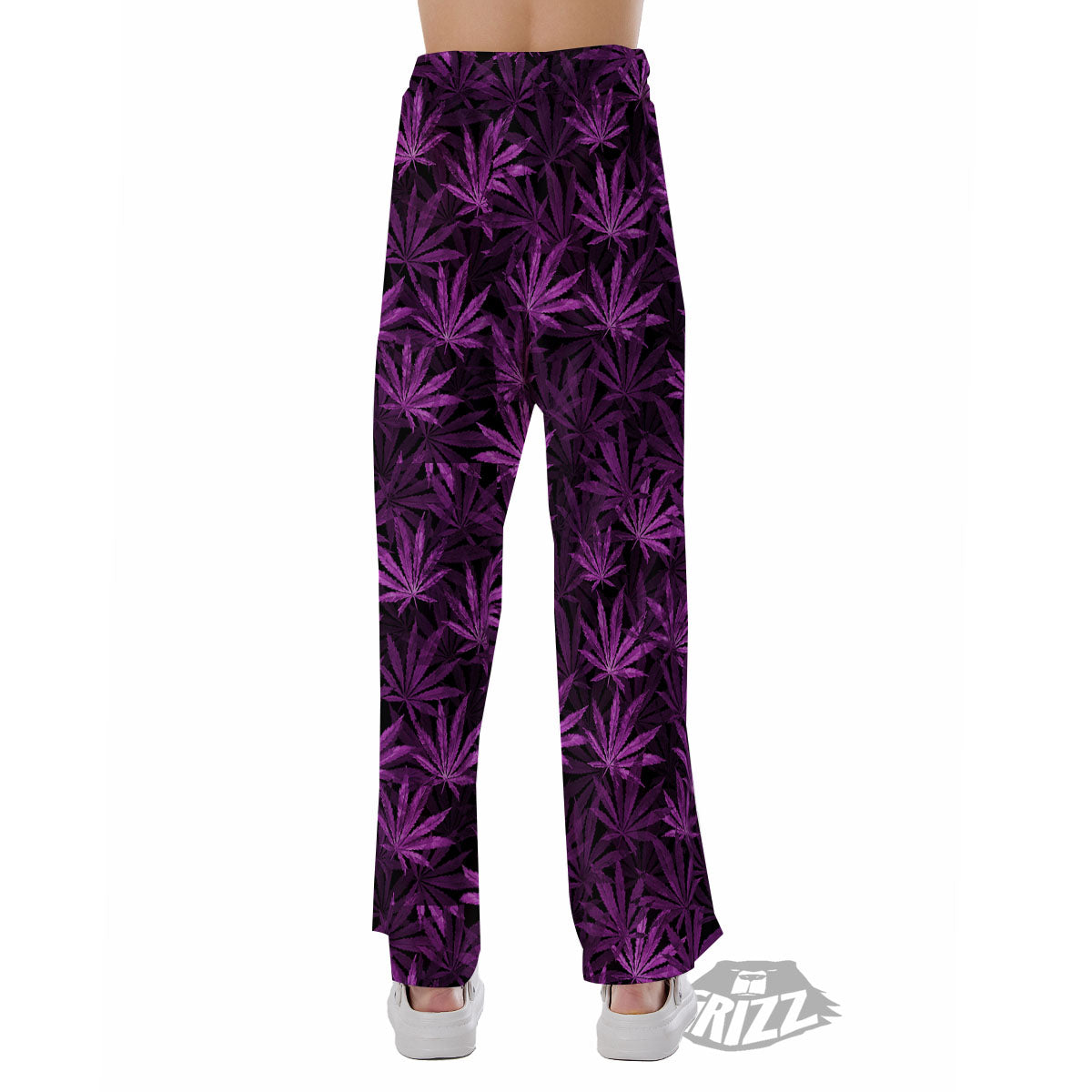 Marijuana Leaf Purple Print Pattern Pajama Pants-grizzshop