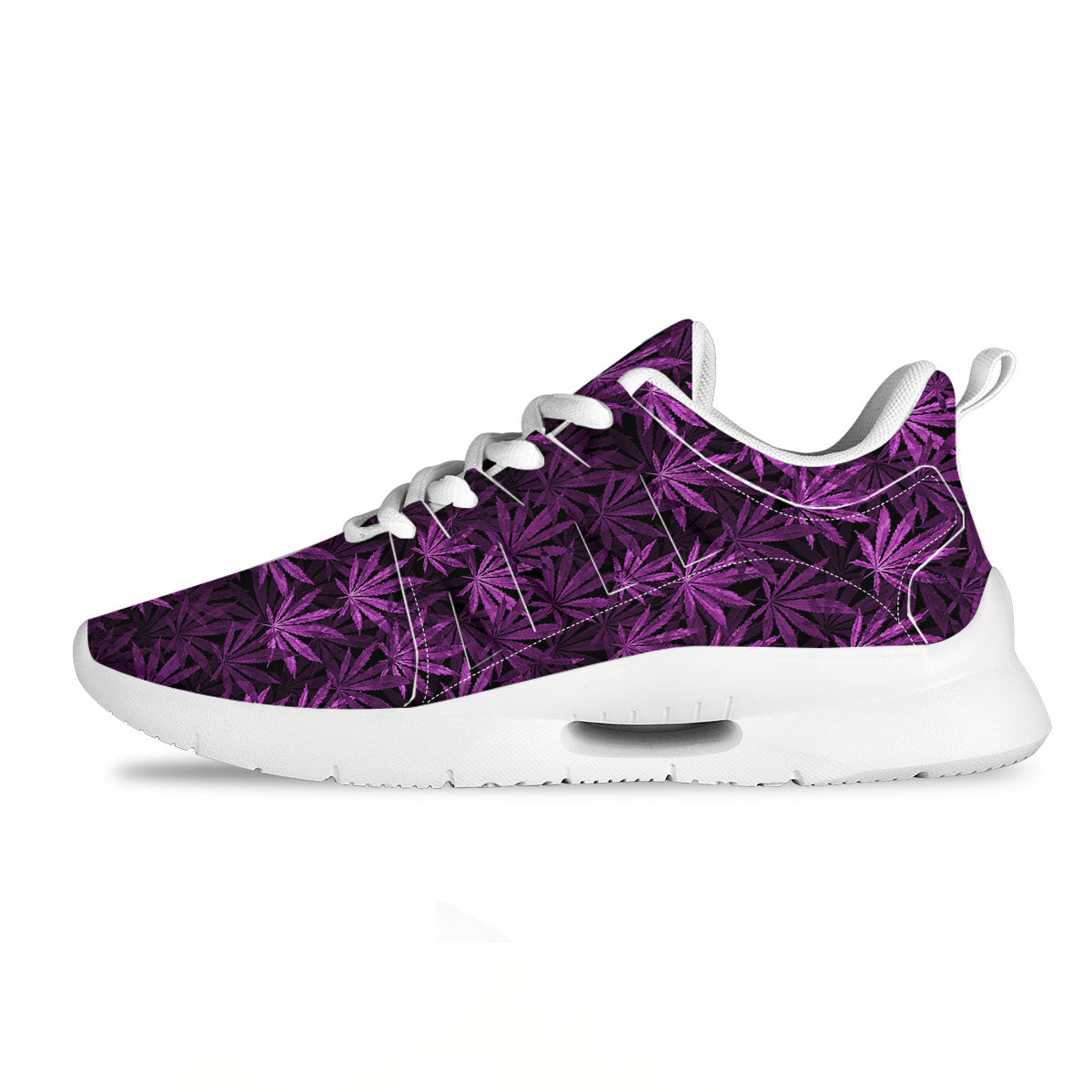 Marijuana Leaf Purple Print Pattern Tennis Shoes-grizzshop