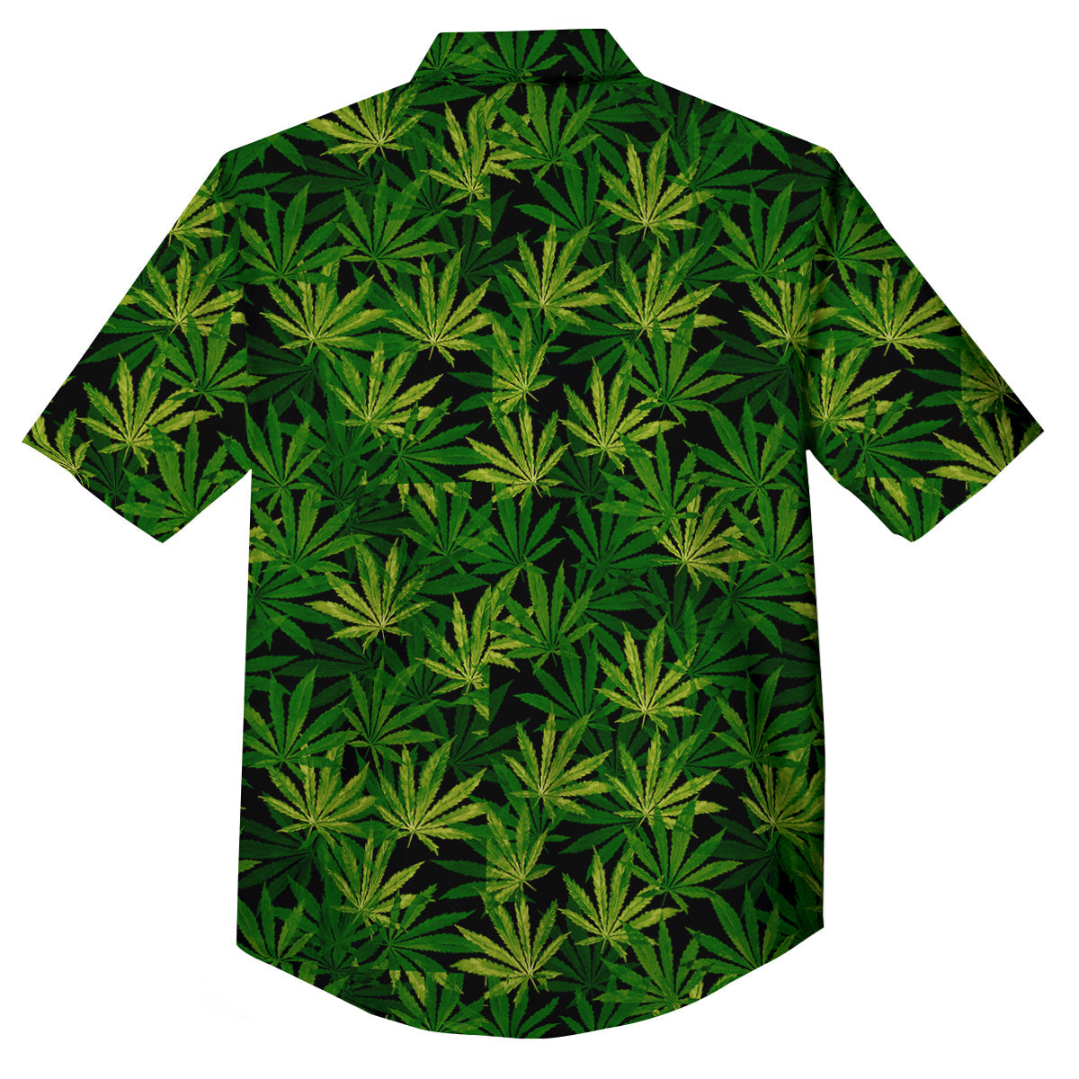 Marijuana Leaf Watercolor Print Pattern Button Up Shirt-grizzshop