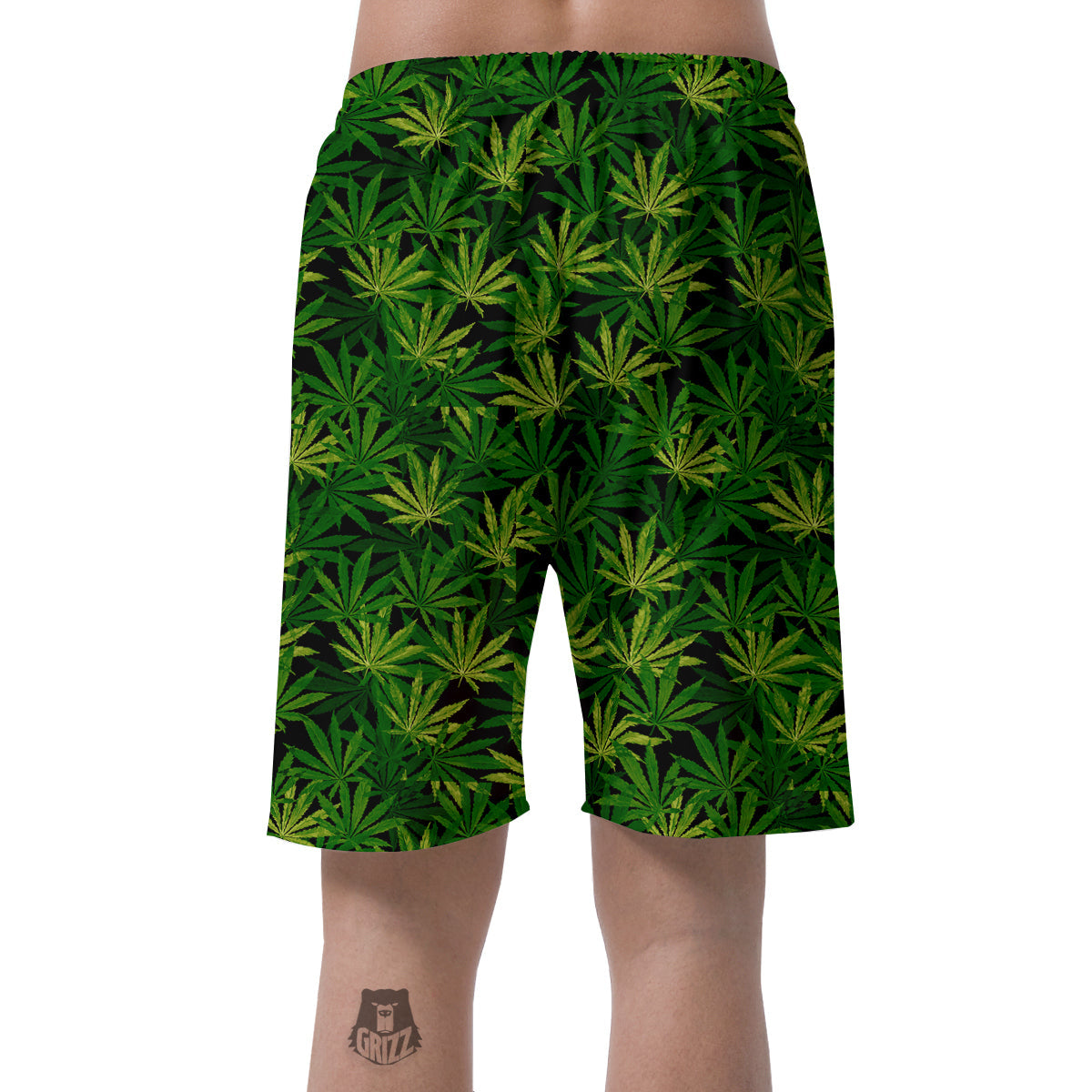 Marijuana Leaf Watercolor Print Pattern Men's Shorts-grizzshop