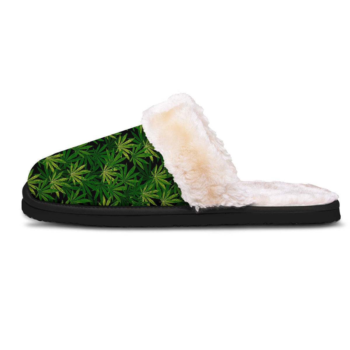 Marijuana Leaf Watercolor Print Pattern Slippers-grizzshop
