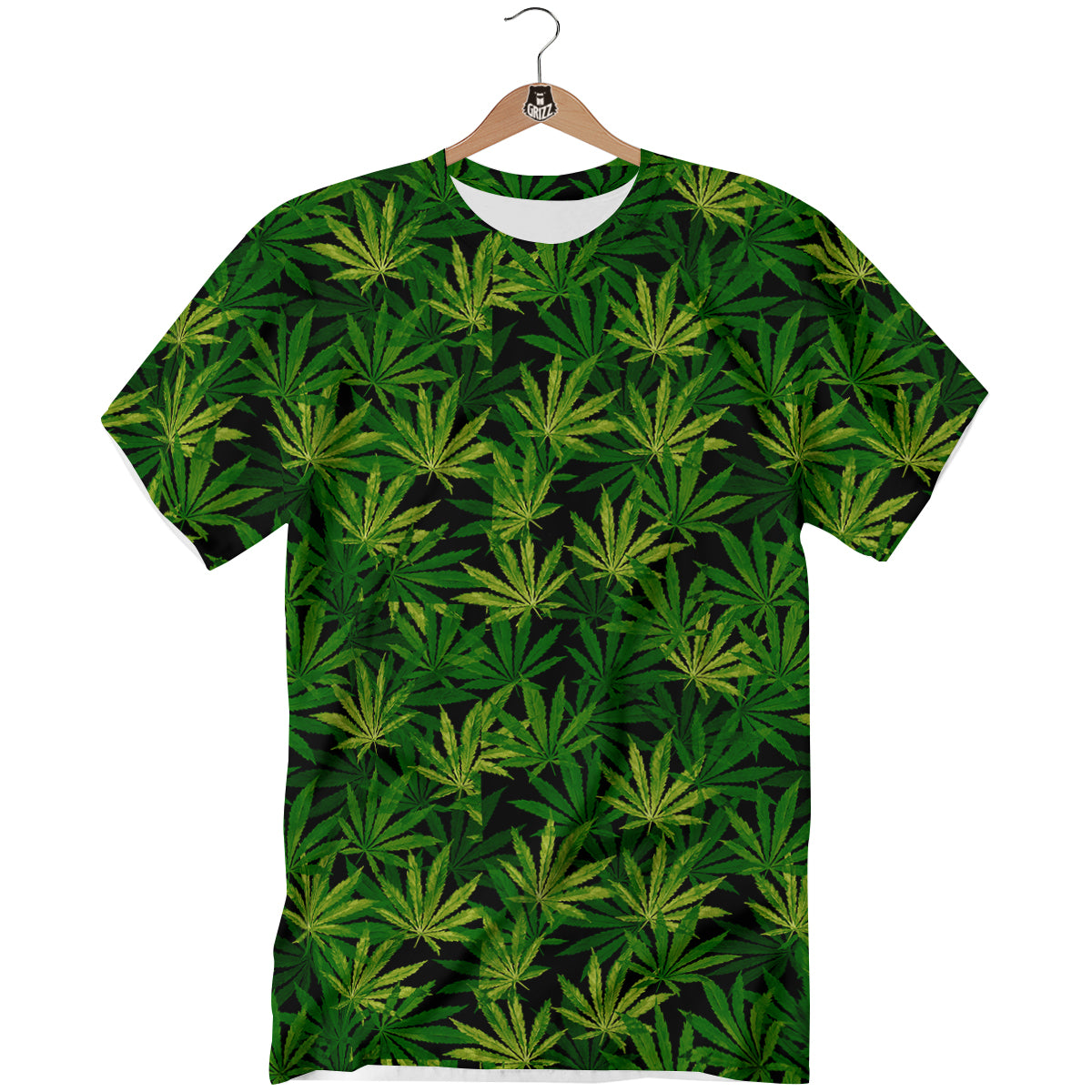 Marijuana Leaf Watercolor Print Pattern T-Shirt-grizzshop