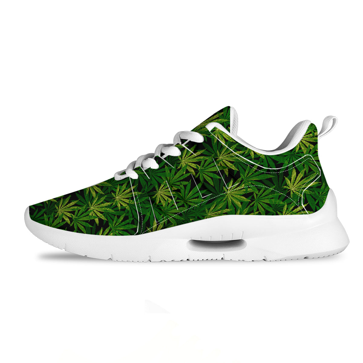 Marijuana Leaf Watercolor Print Pattern Tennis Shoes-grizzshop