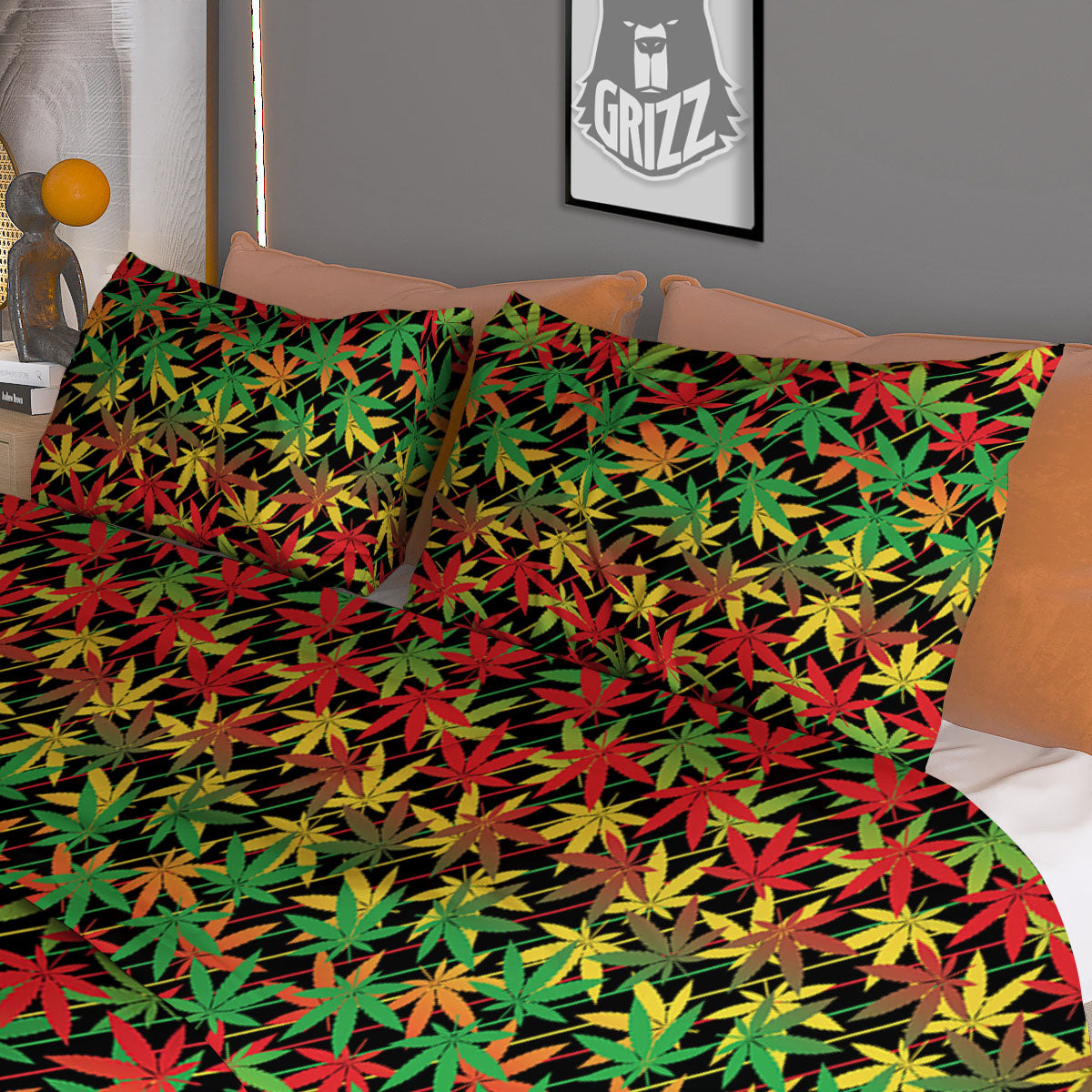 Monstera Leaves Tropical Print Pattern Duvet Cover Bedding Set