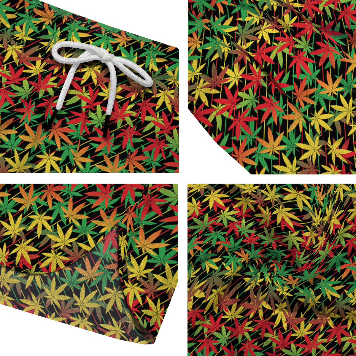 Marijuana Rasta Print Pattern Men's Running Shorts-grizzshop
