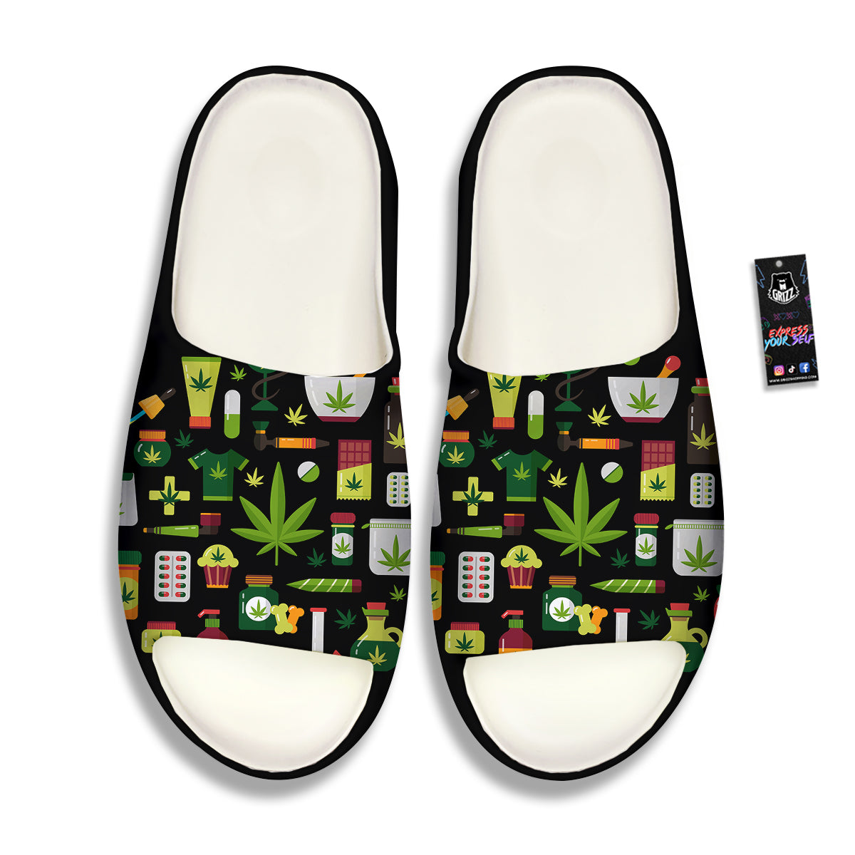 Marijuana And Cannabis Print Sandals-grizzshop