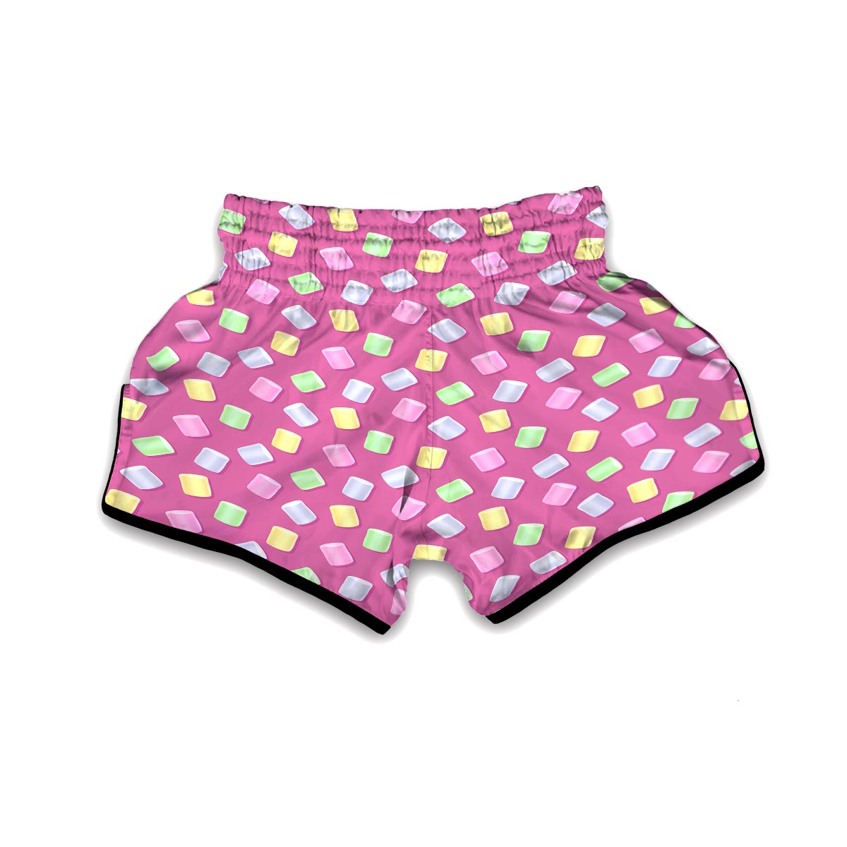 Marshmallow Colorful Pattern Print Muay Thai Boxing Shorts-grizzshop