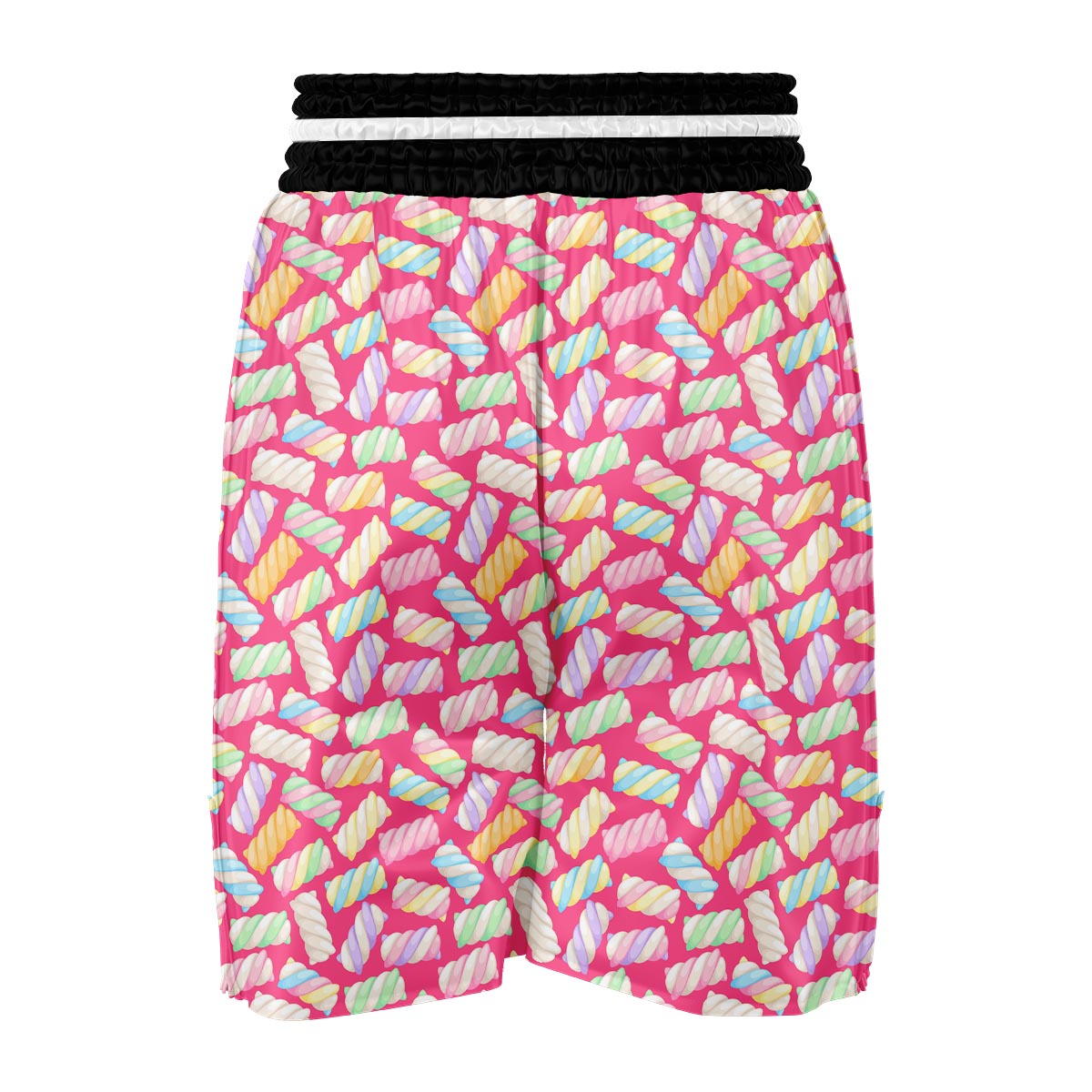 Marshmallow Pink Pattern Print Boxing Shorts-grizzshop