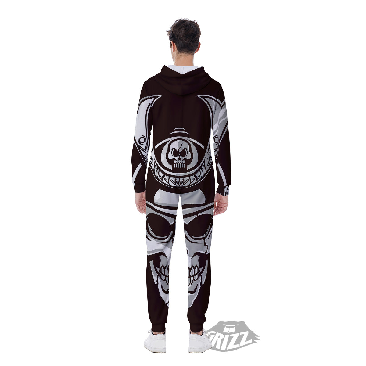 Mask Black Samurai Print Men's Jumpsuit-grizzshop