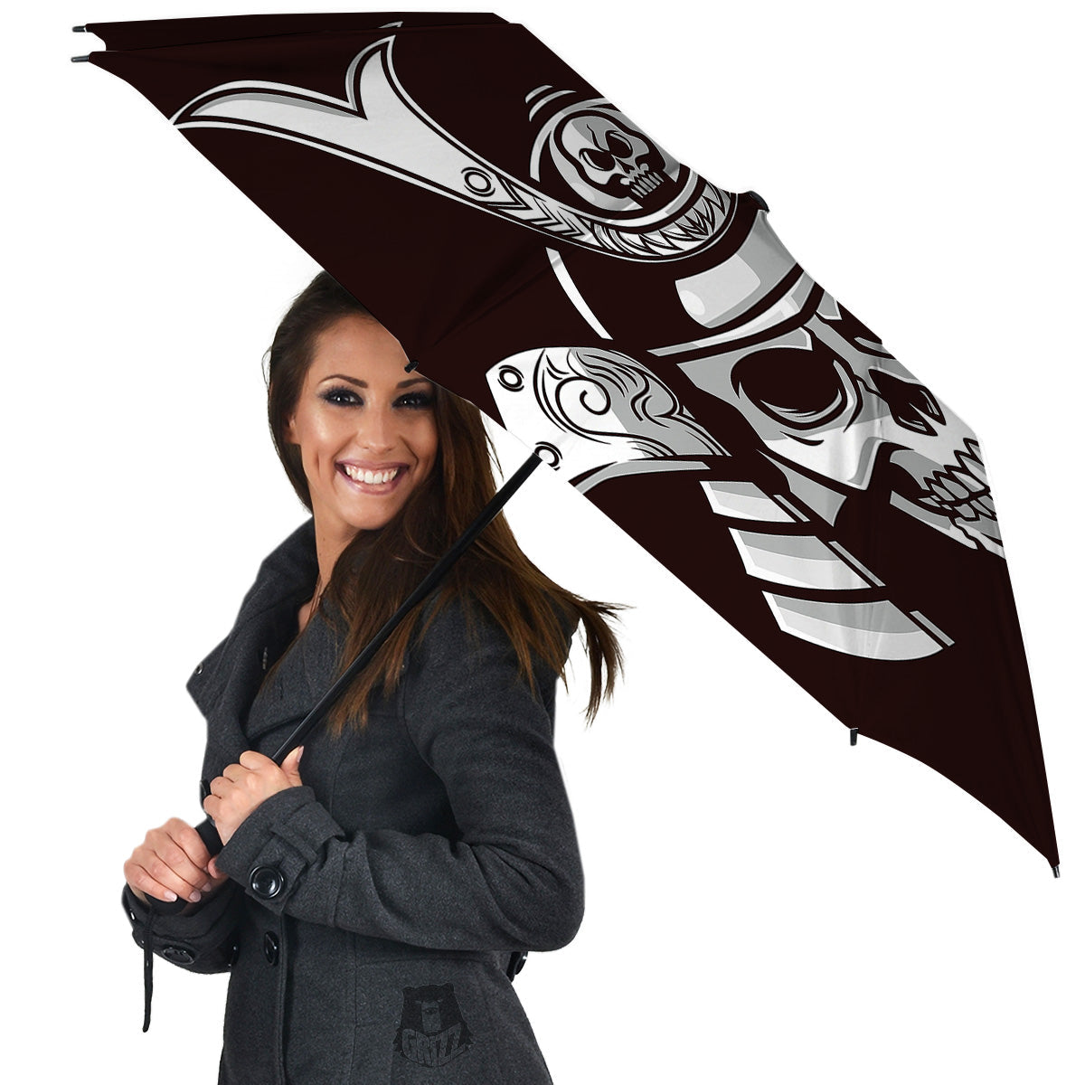 Mask Black Samurai Print Umbrella-grizzshop