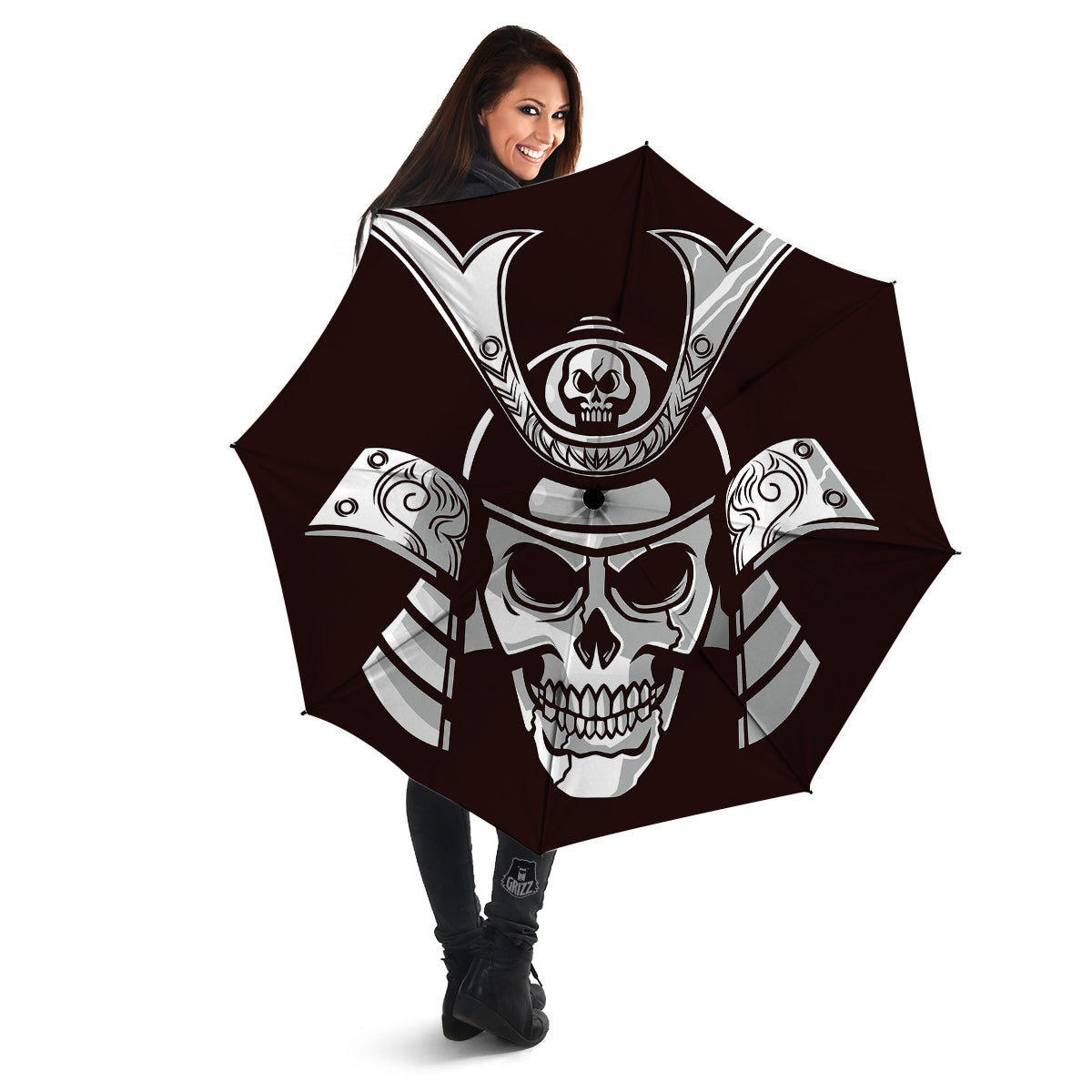 Mask Black Samurai Print Umbrella-grizzshop