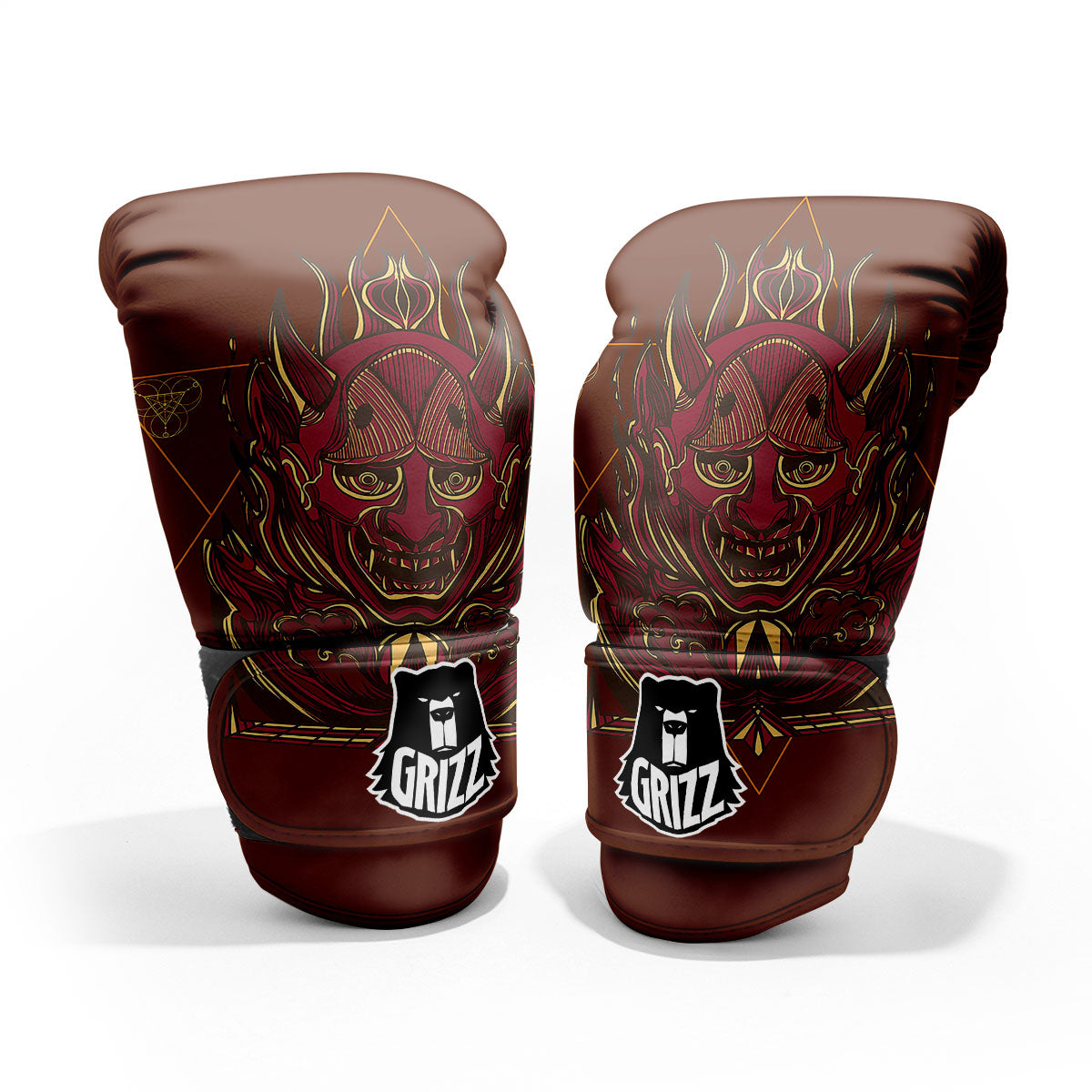 Mask Geometric Samurai Print Pro Boxing Glove