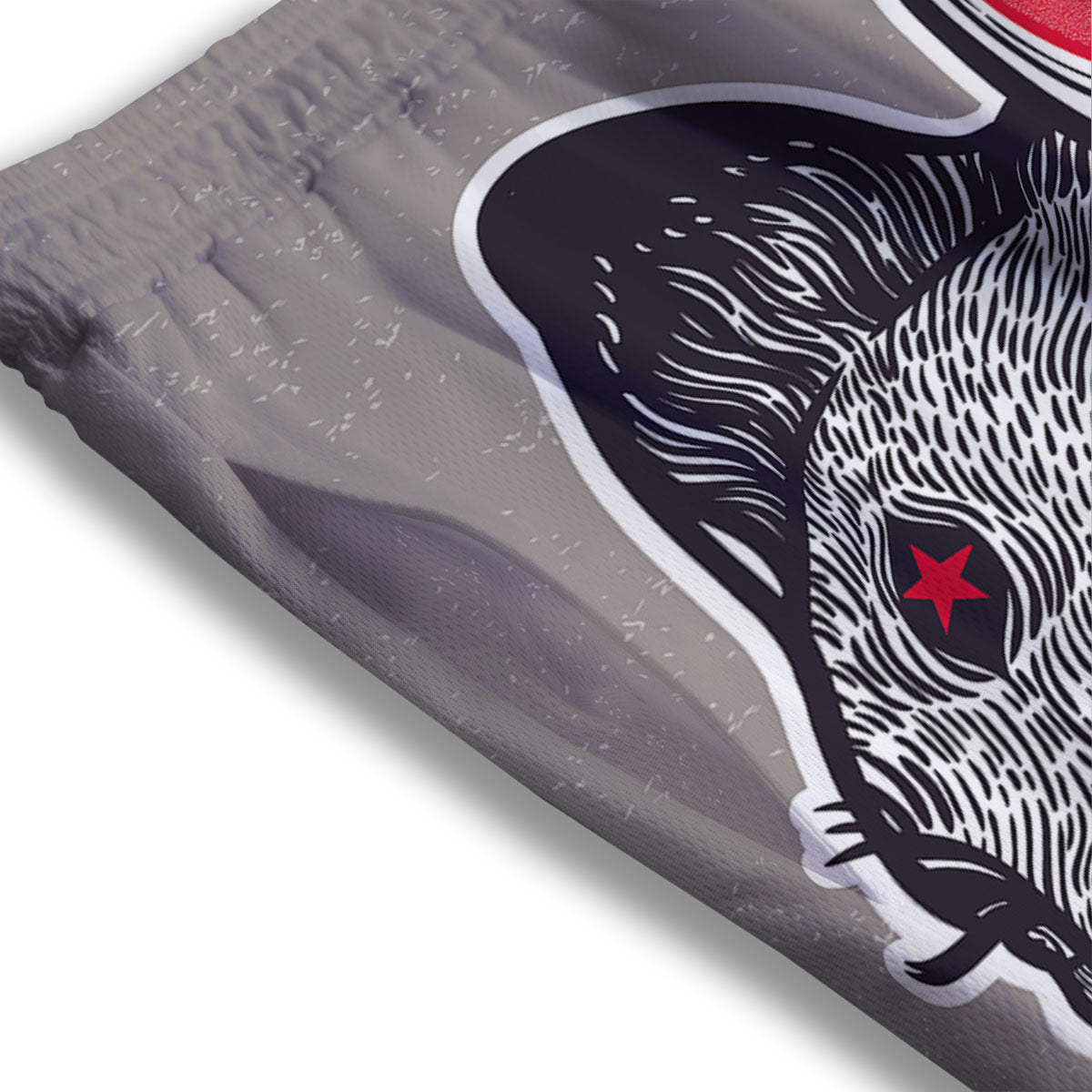 Mask Japanese Fox Print Mesh Shorts