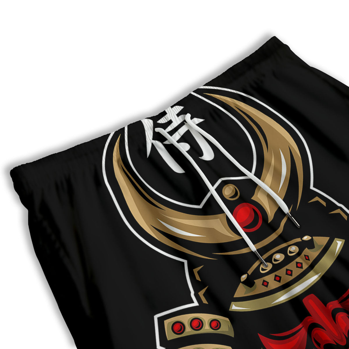 Mask Japanese Samurai Print Men's Athletic Shorts