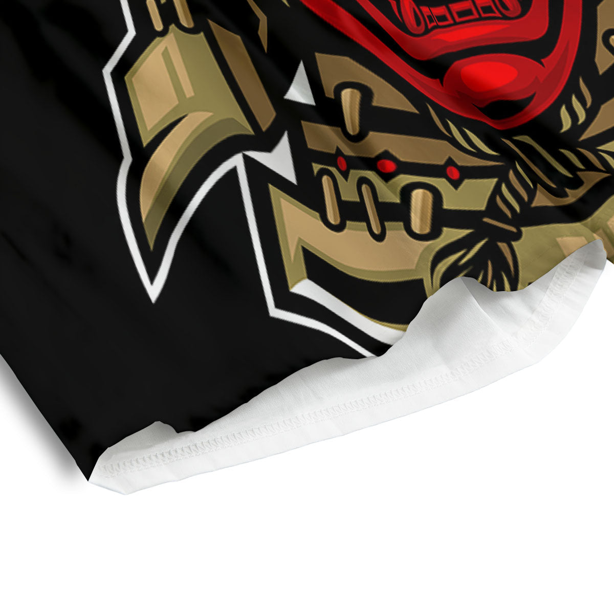 Mask Japanese Samurai Print Men's Athletic Shorts
