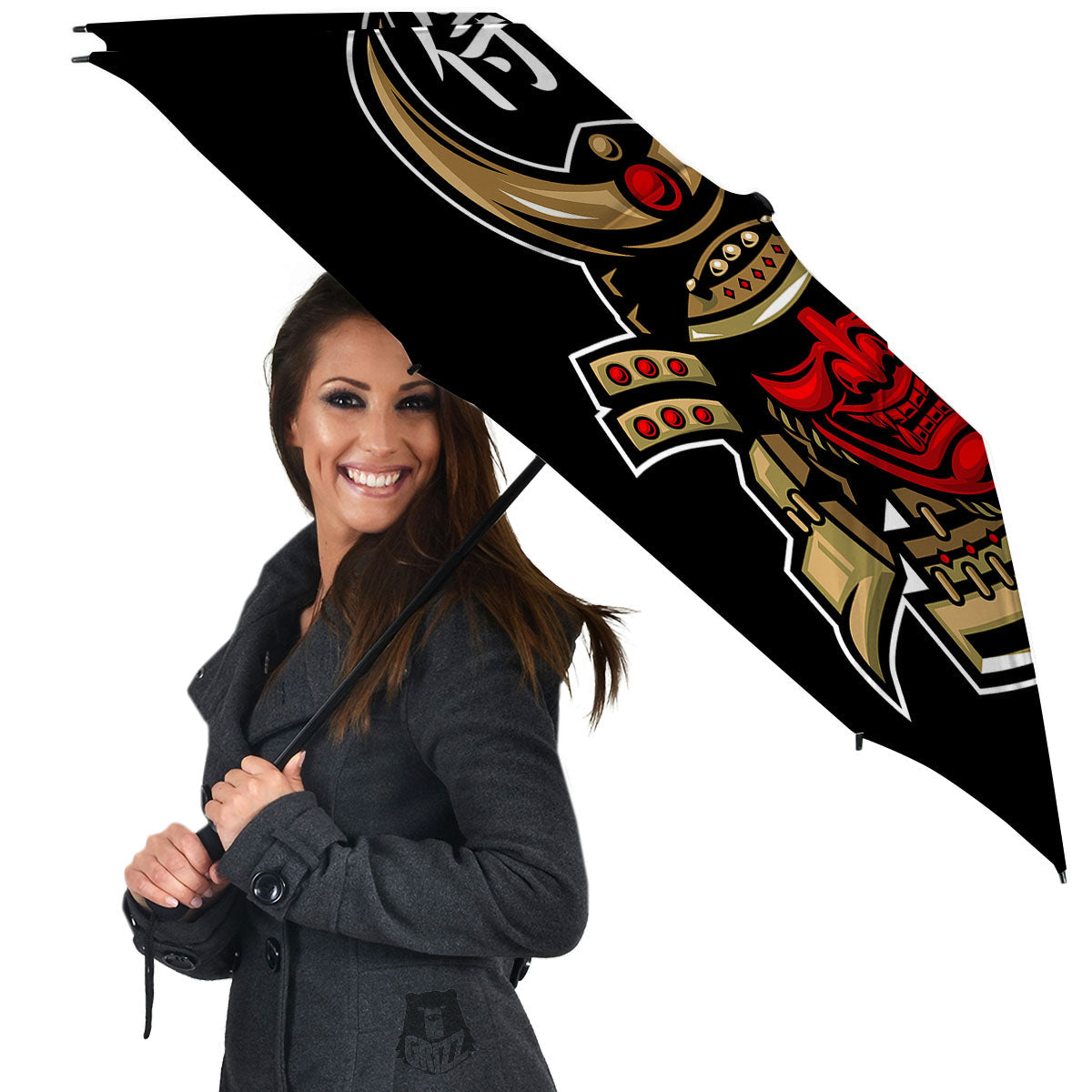 Mask Japanese Samurai Print Umbrella-grizzshop