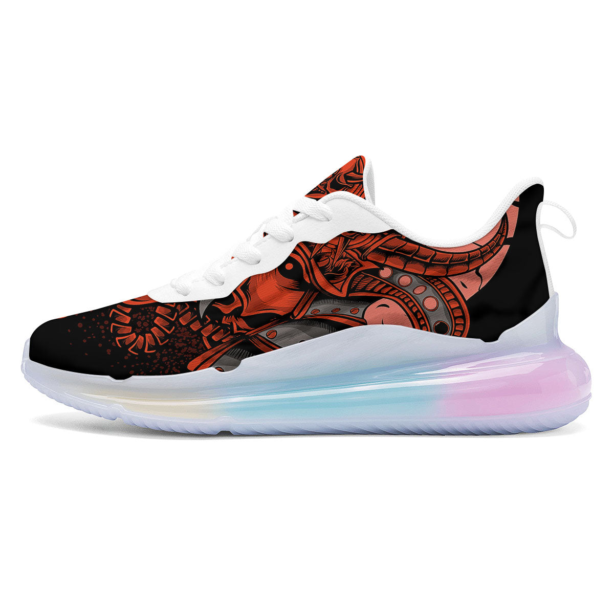 Mask Red Samurai Print Running Sneakers-grizzshop