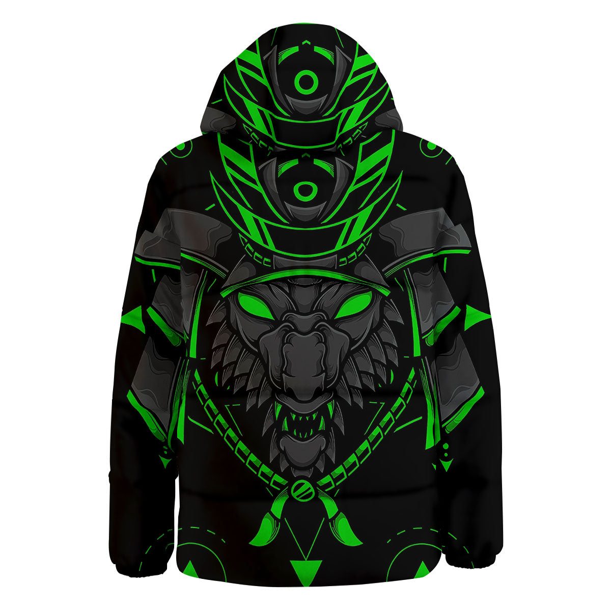 Mask Robot Samurai Print Down Jacket-grizzshop