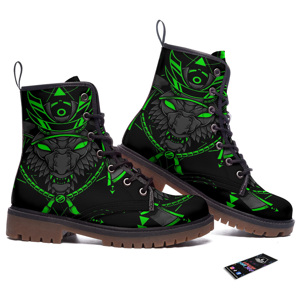 Mask Robot Samurai Print Work Boots-grizzshop