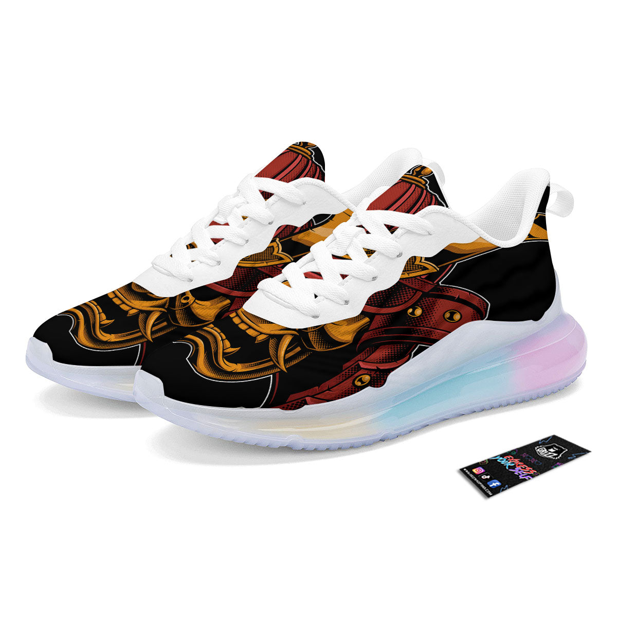 Mask Samurai Warrior Print Running Sneakers-grizzshop