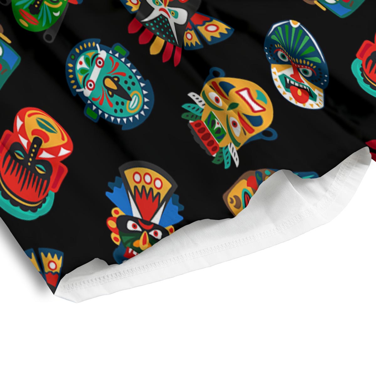 Mask Tribal Tiki Print Pattern Men's Athletic Shorts