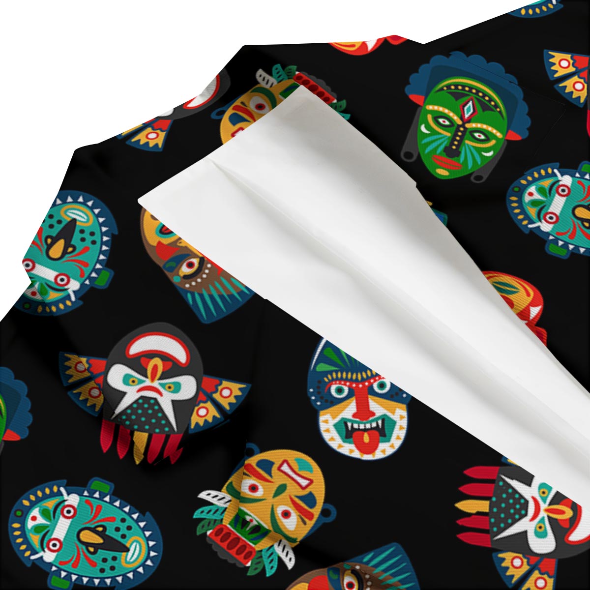 Mask Tribal Tiki Print Pattern Men's Blazer-grizzshop