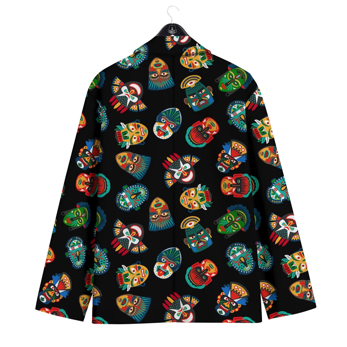 Mask Tribal Tiki Print Pattern Men's Sport Coat-grizzshop