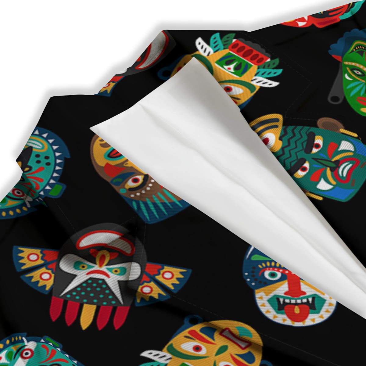 Mask Tribal Tiki Print Pattern Women's Blazer-grizzshop