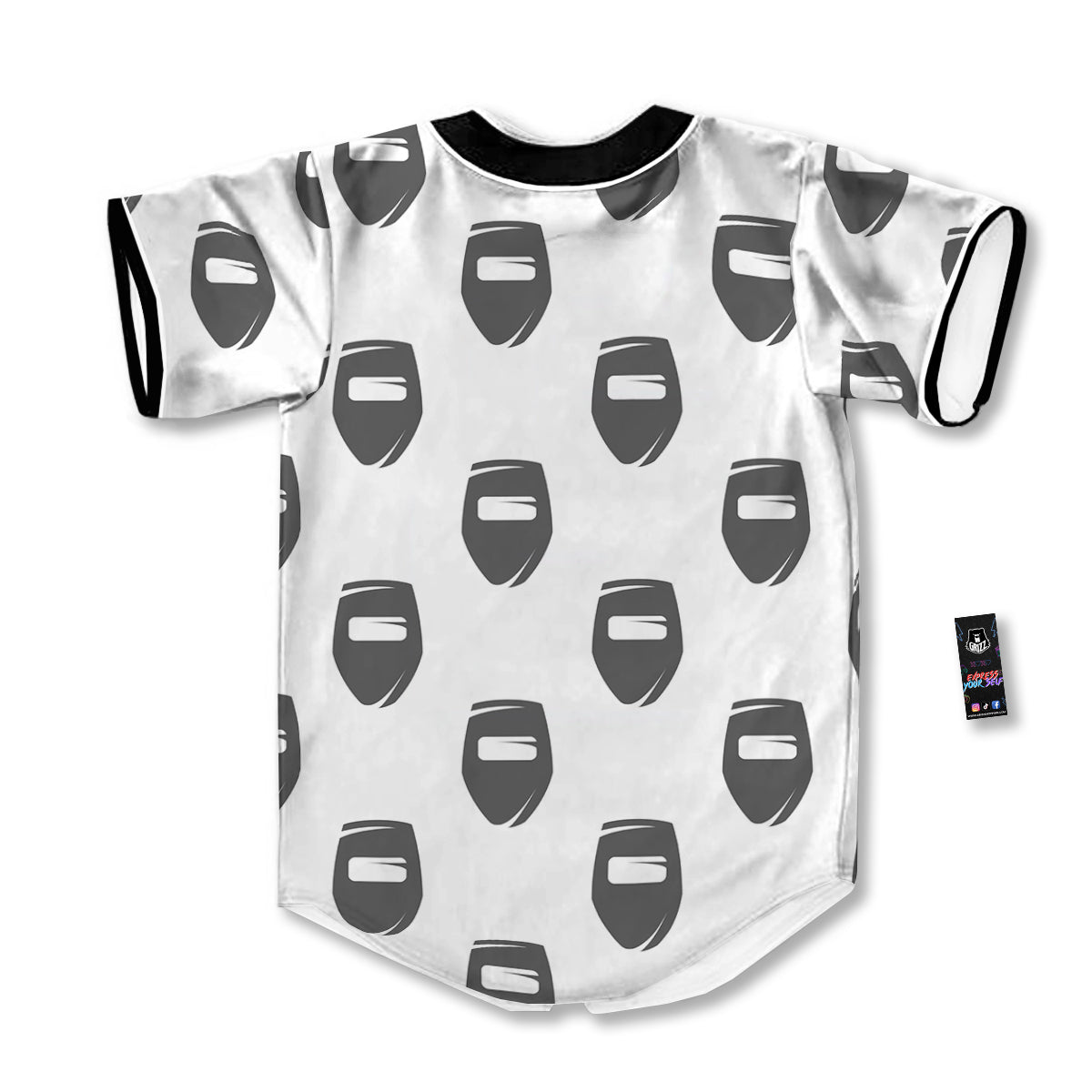 Mask Welding Print Pattern Baseball Jersey-grizzshop