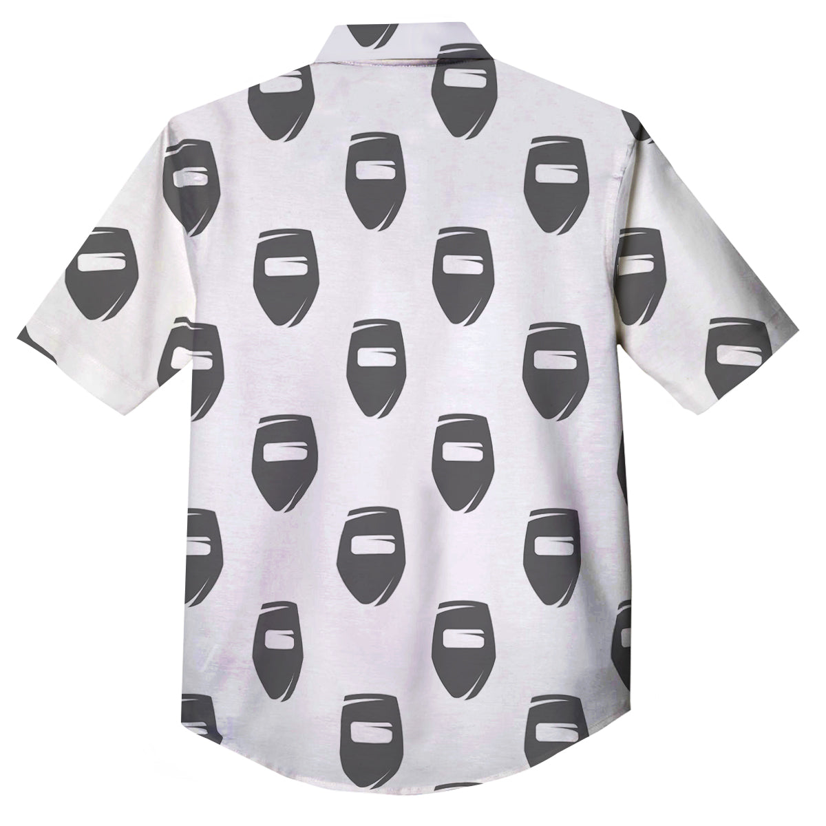 Mask Welding Print Pattern Button Up Shirt-grizzshop